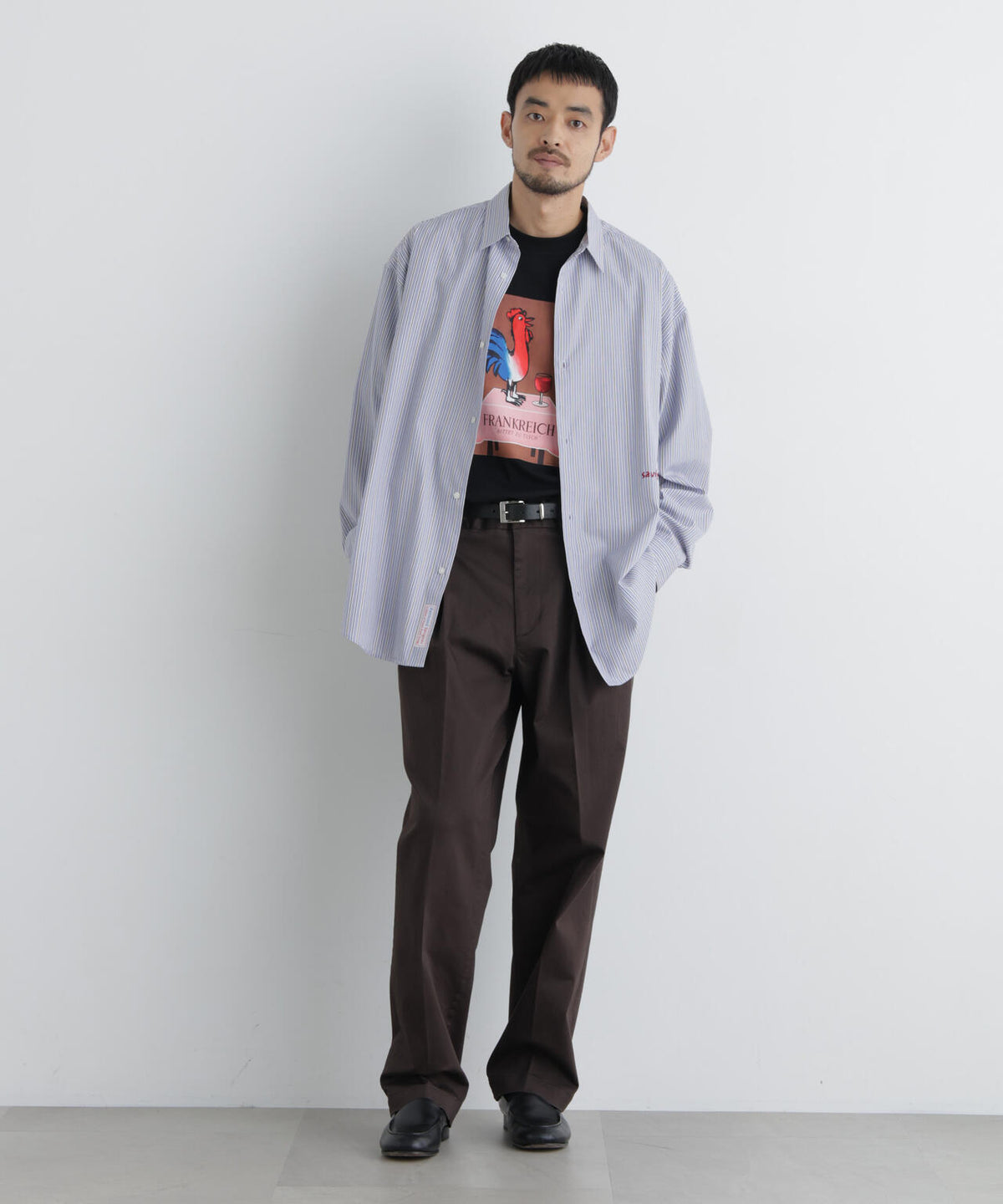 「OtoNANO」×SAVIGNAC レタードワイドシャツ