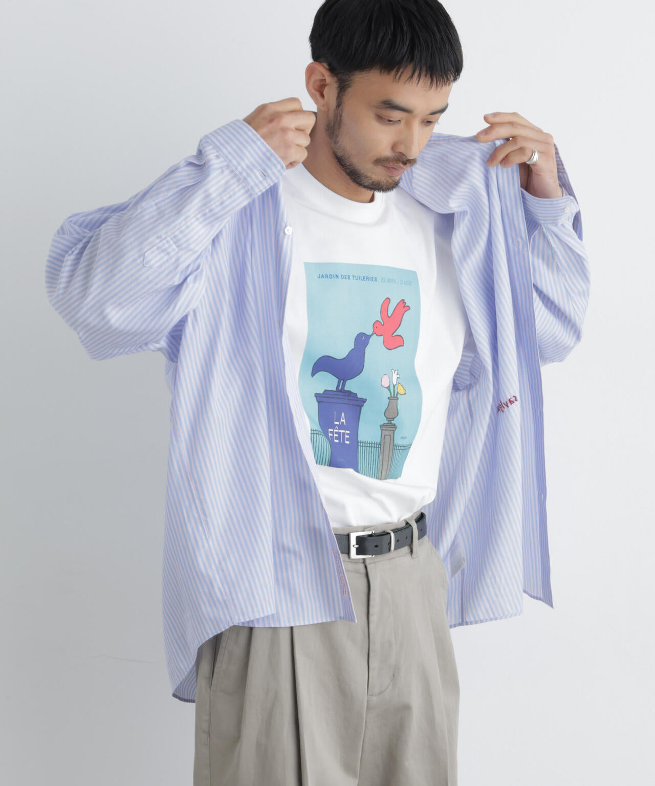 「OtoNANO」×SAVIGNAC レタードワイドシャツ