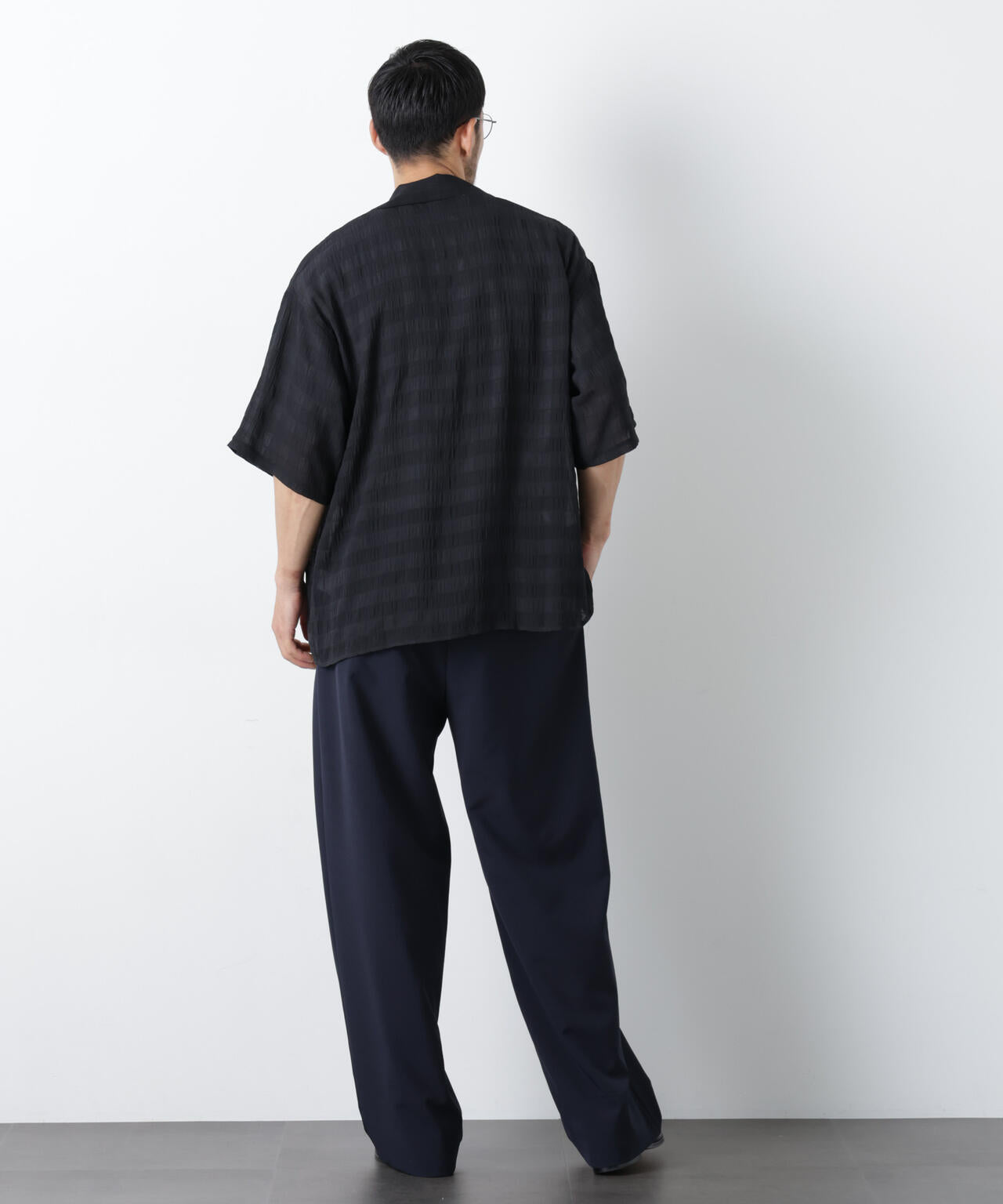 シースルーチェックシャツ 半袖