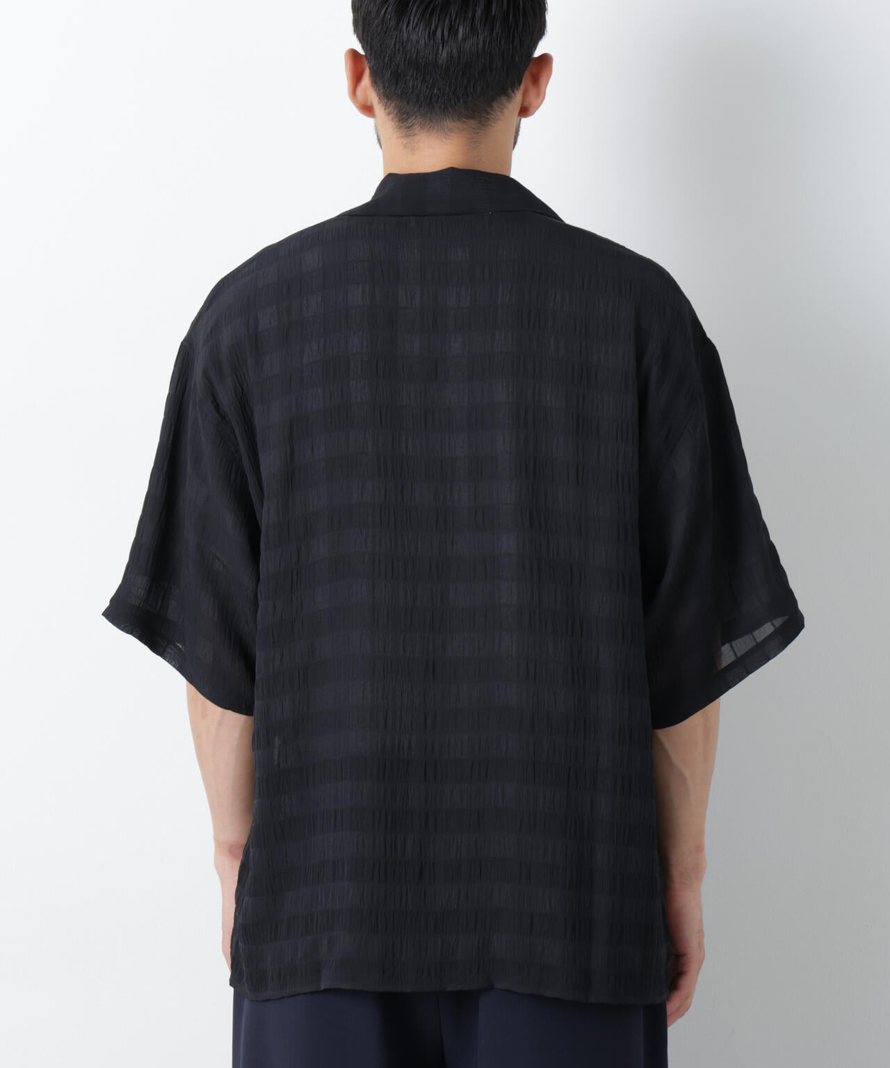 シースルーチェックシャツ 半袖