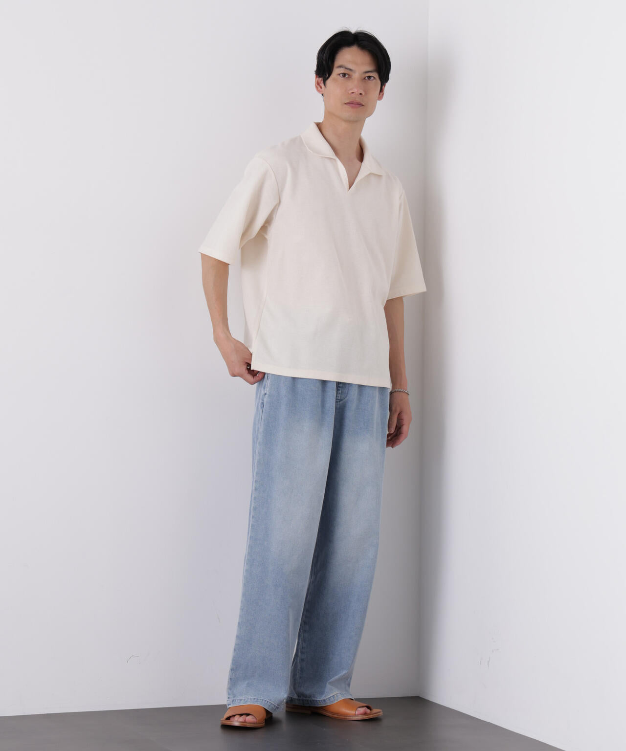 COOLLY DENIM ワイドイージーパンツ(接触冷感)