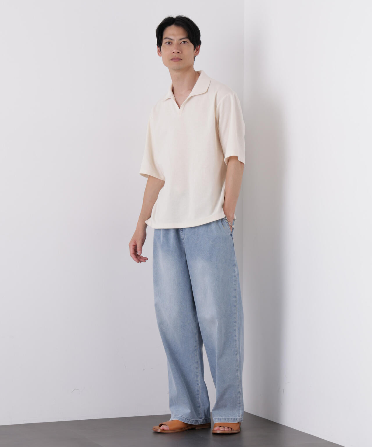 COOLLY DENIM ワイドイージーパンツ(接触冷感)