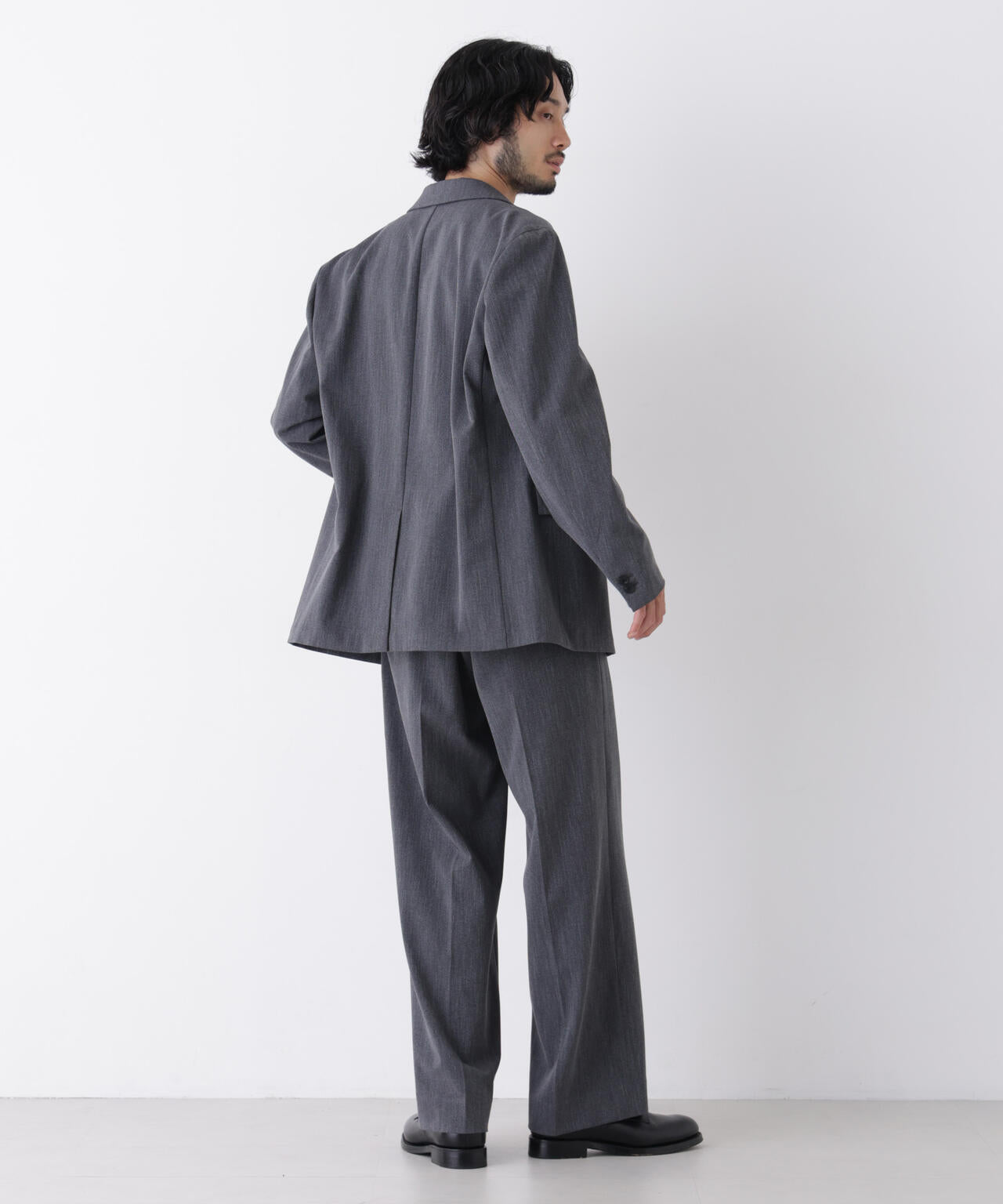 「DELEGANT」 ワンタックストレートトラウザーズ(セットアップ可)