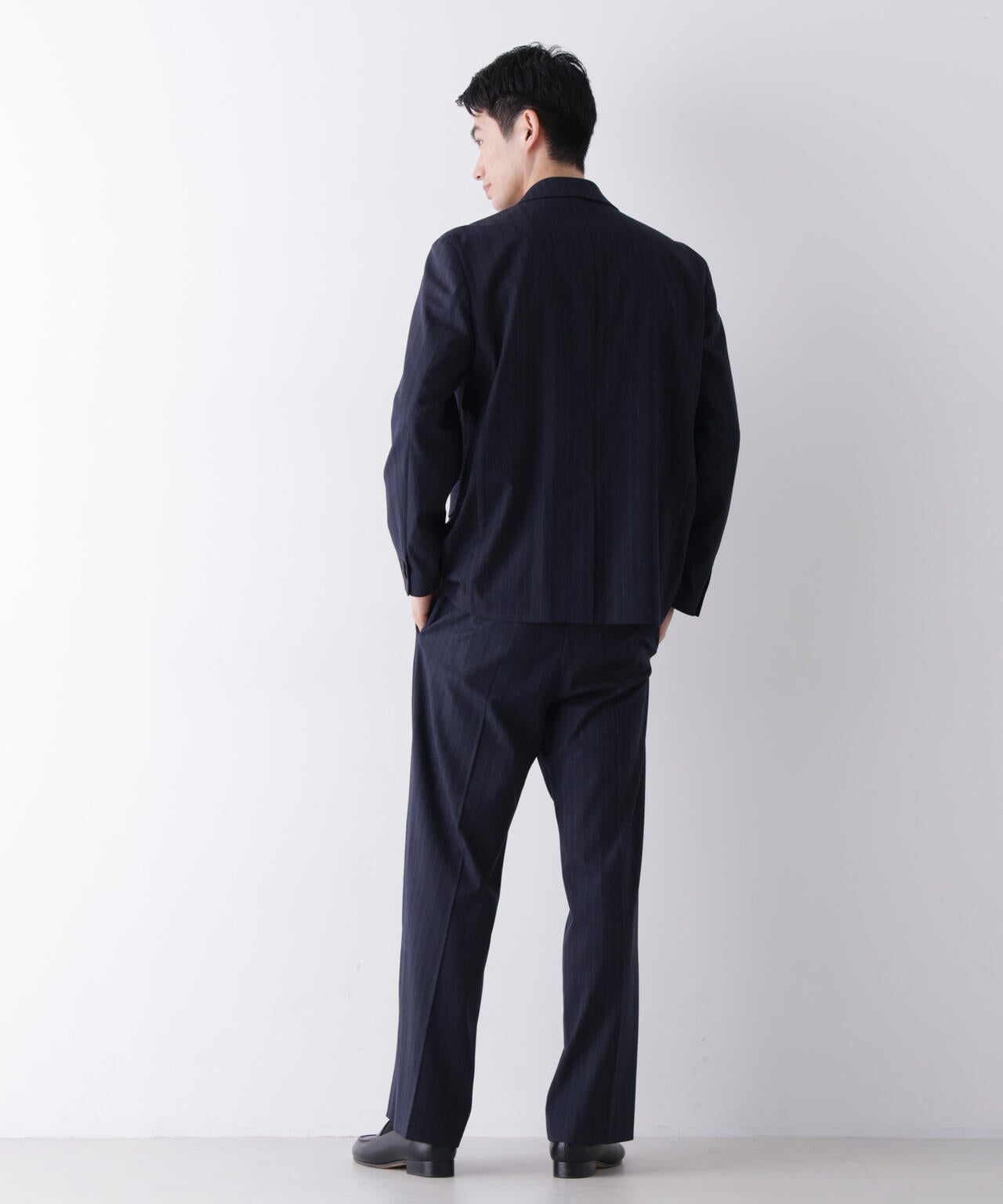 「DELEGANT」 ワンタックストレートトラウザーズ(セットアップ可)