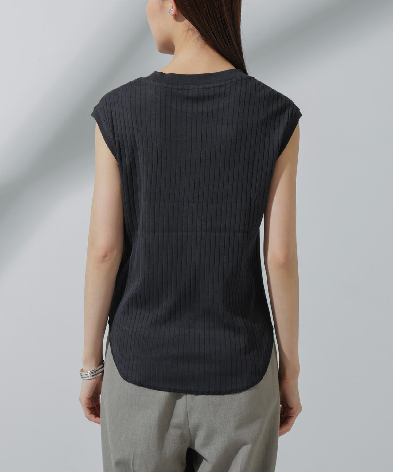 Anti Soaked(R) 汗染み防止 リブノースリーブTシャツ