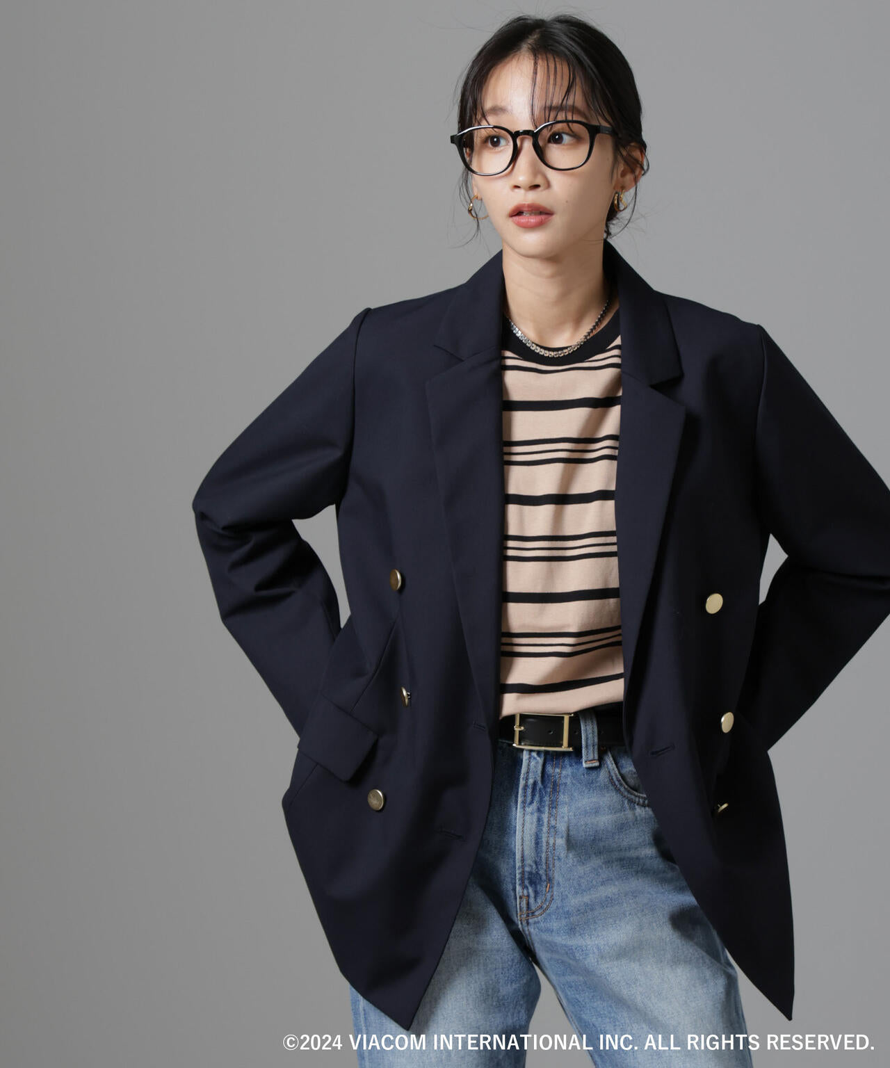 Emily in Paris×FUDGE 別注ボーダーロンT