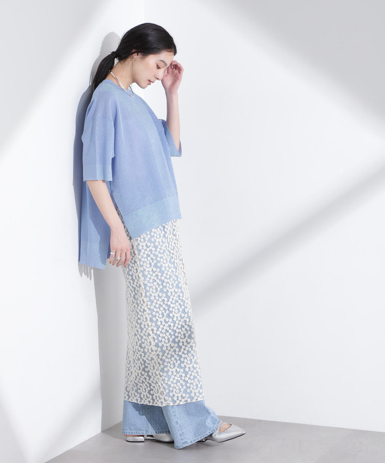 オーロララメシアースムースニットTシャツ