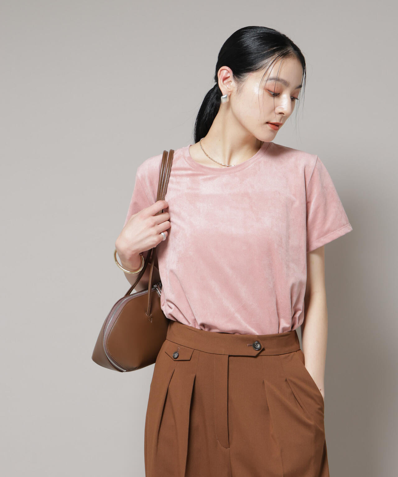 フェイクスエードTシャツ