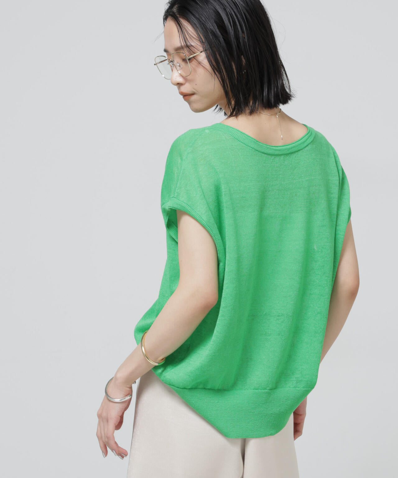European Flax 2wayフレンチスリーブニット
