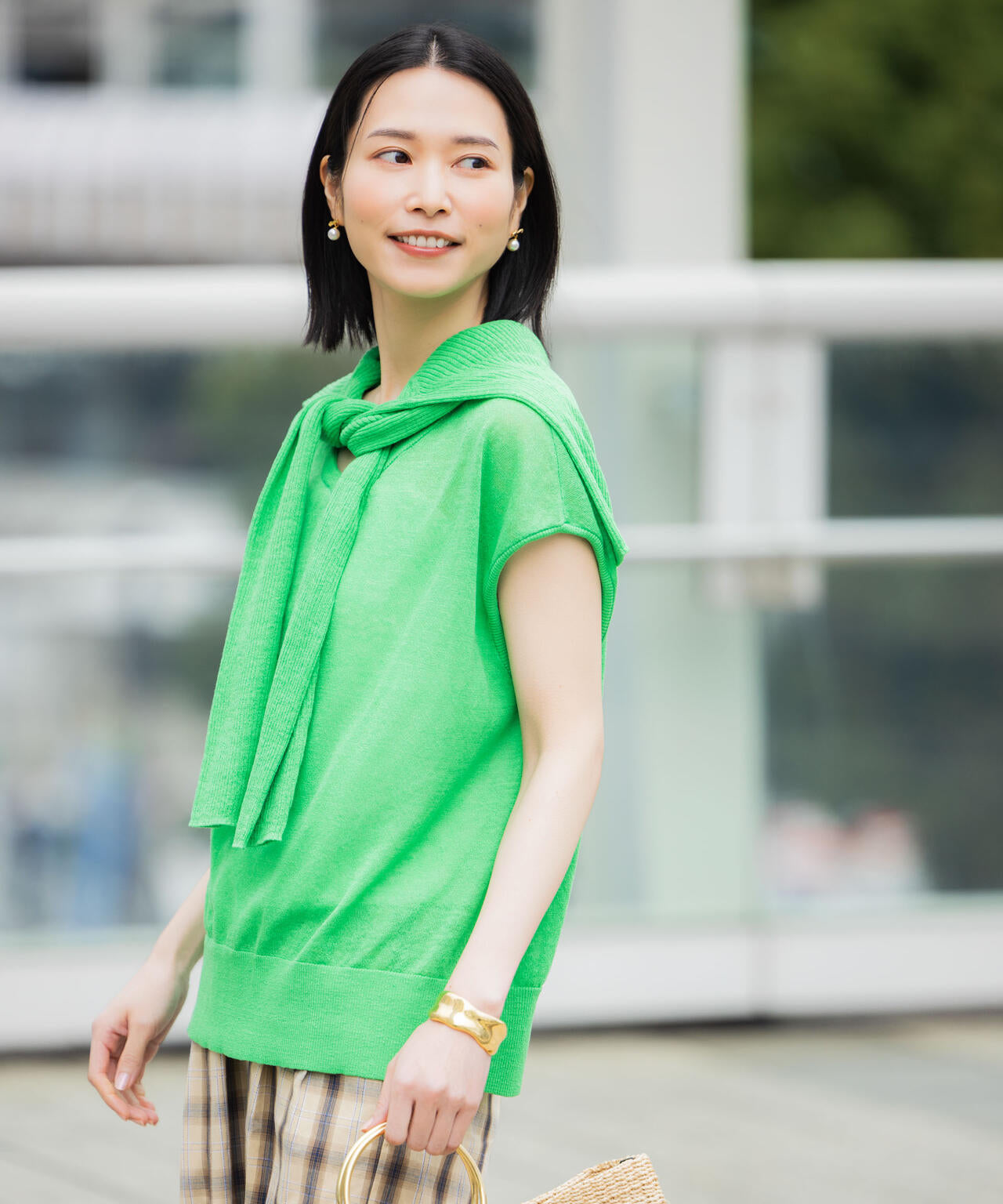 European Flax 2wayフレンチスリーブニット