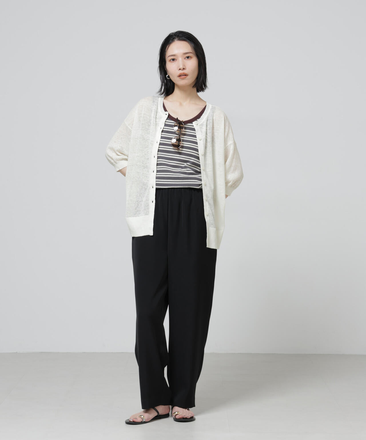 European Flax 2wayオーバーニットトップス