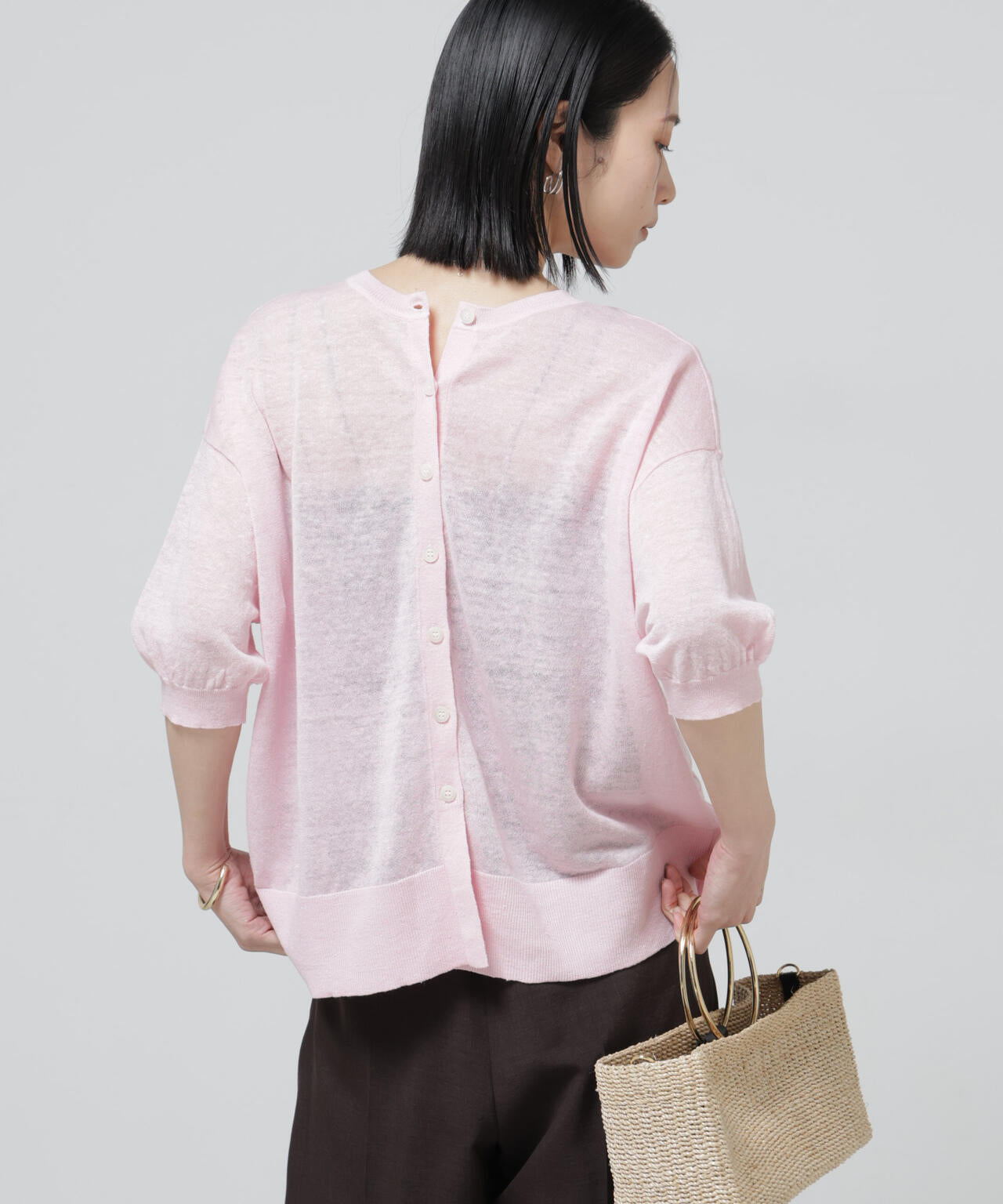 European Flax 2wayオーバーニットトップス