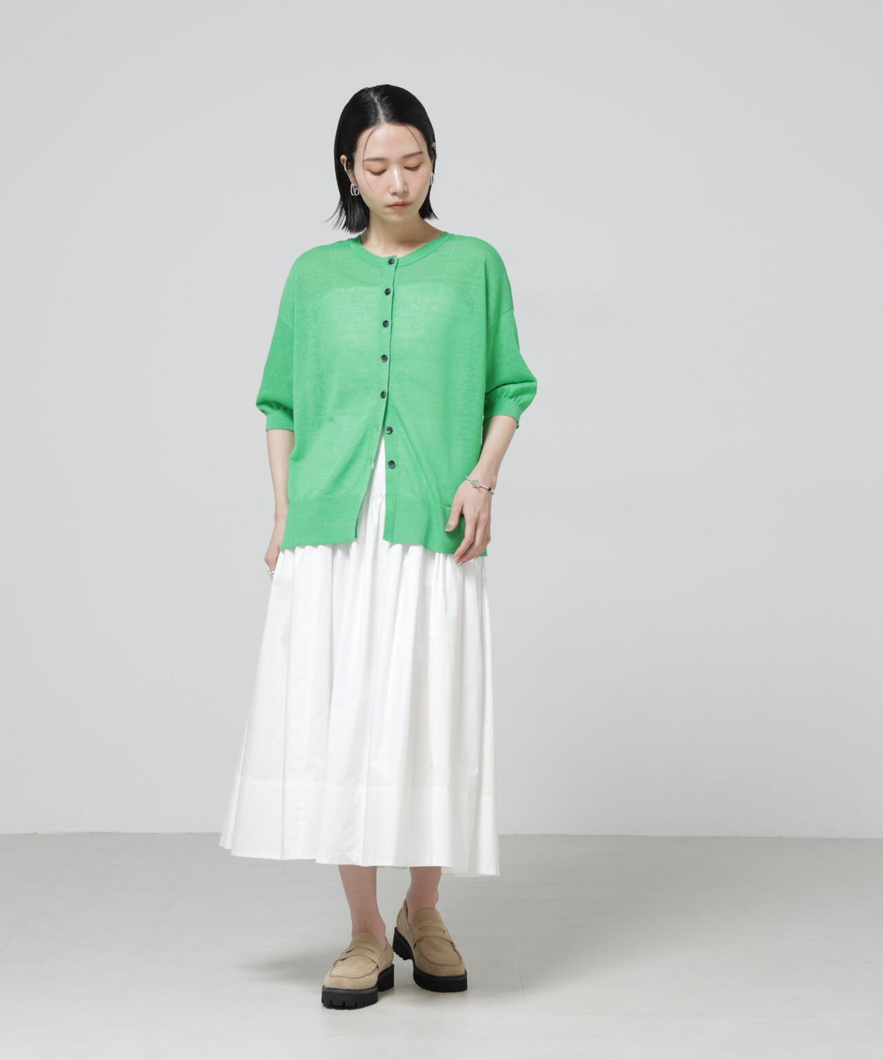 European Flax 2wayオーバーニットトップス