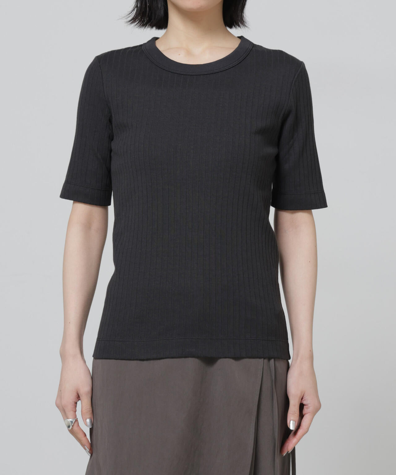 Anti Soaked(R) 汗染み防止クルーネックリブTシャツ