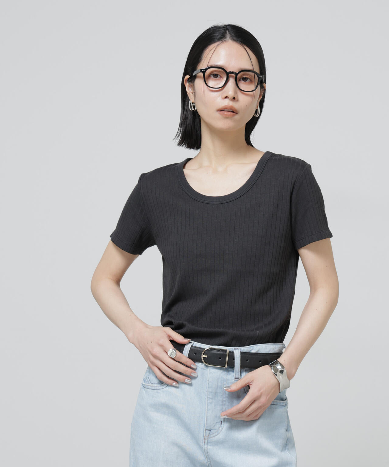 Anti Soaked(R) 汗染み防止コンパクトリブTシャツ