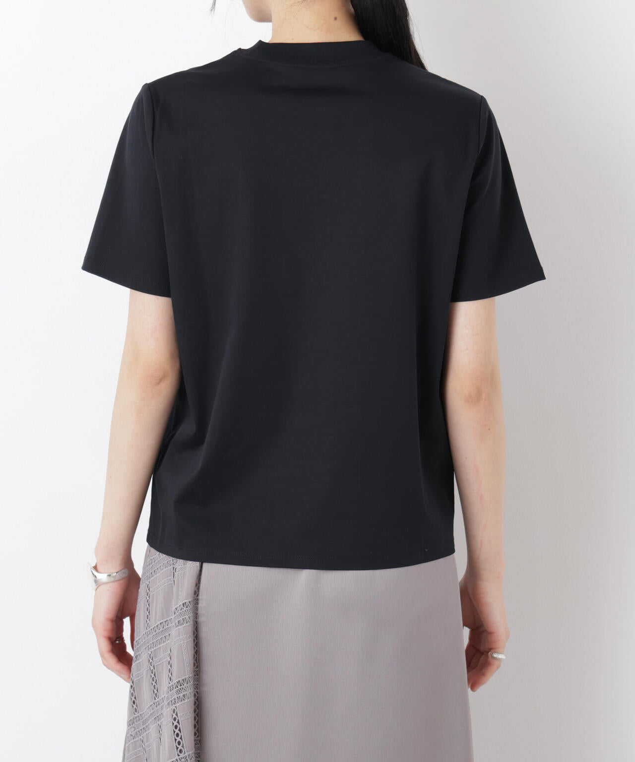 DressT/シルケットスムースモックネックTシャツ