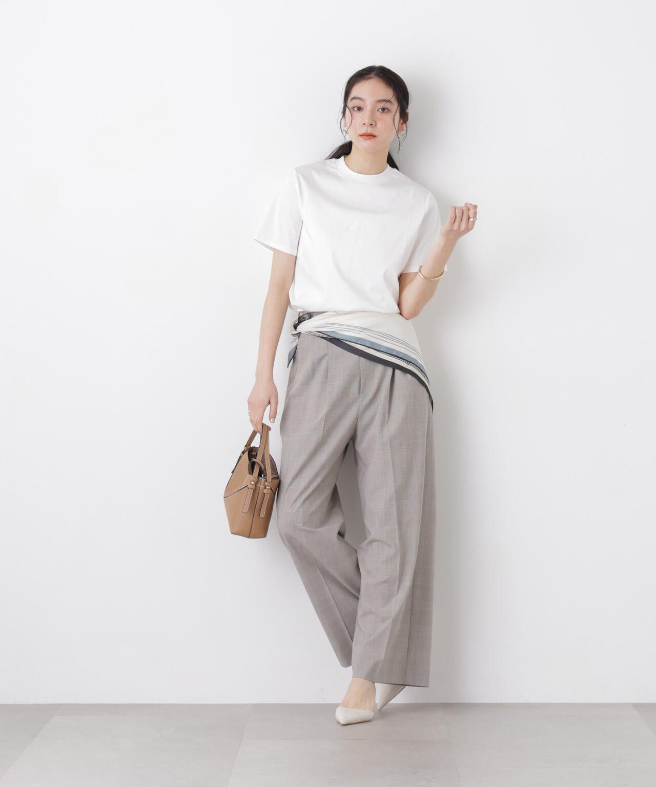 DressT/シルケットスムースモックネックTシャツ