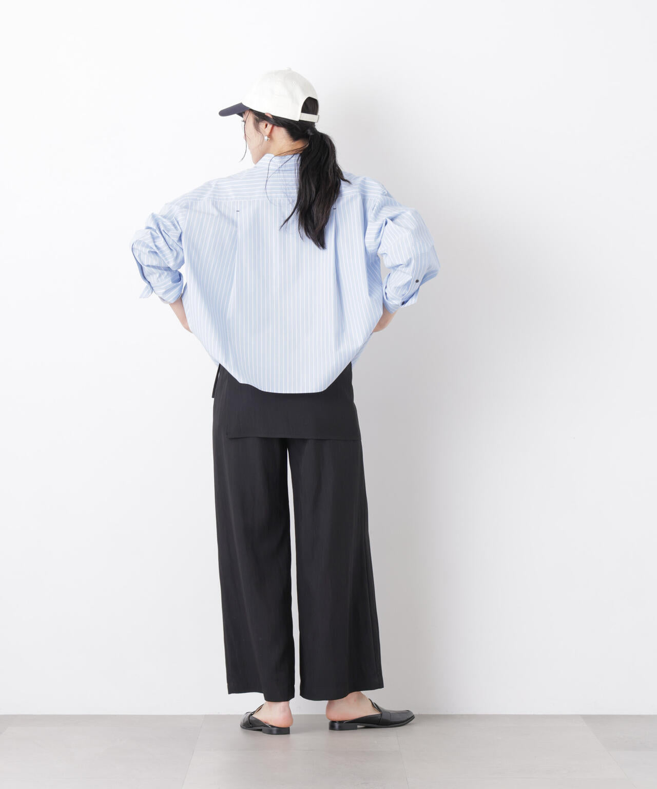 スカーフセットタックワイドパンツ