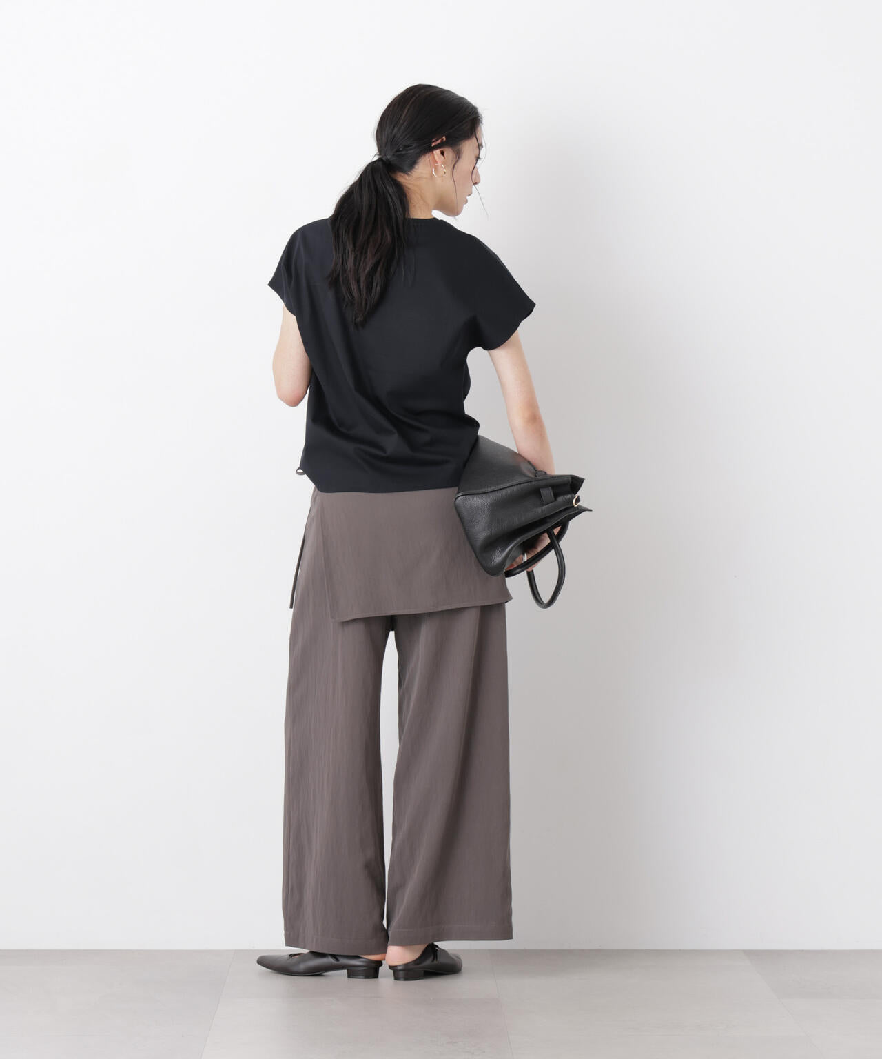 スカーフセットタックワイドパンツ