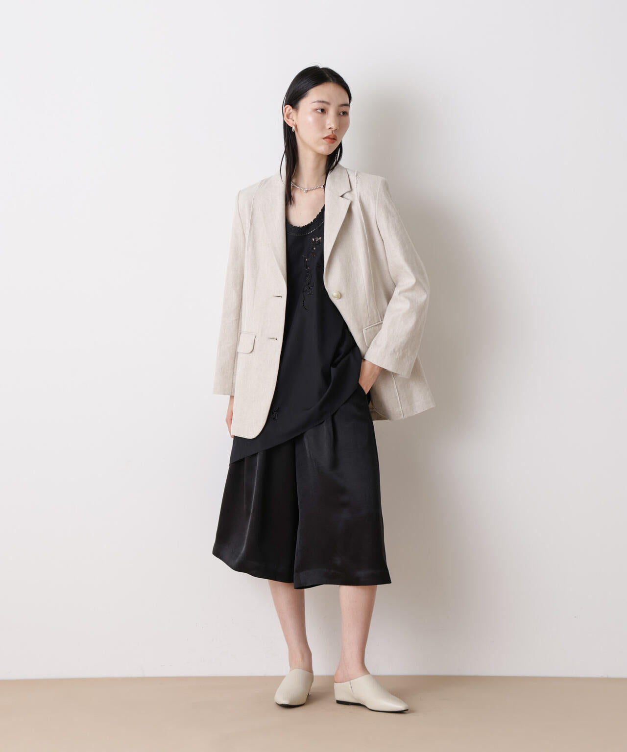 「STEVELOUR」サテンハーフパンツ(セットアップ可)