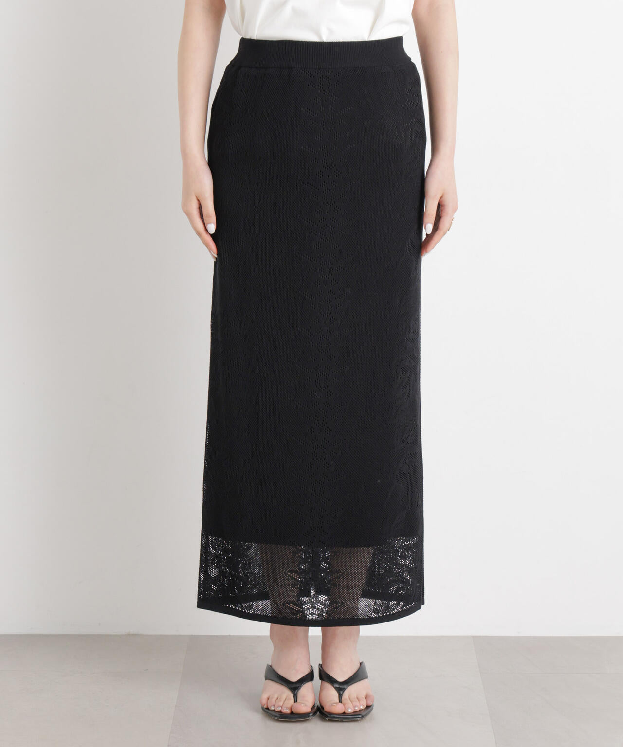 メッシュレースニットスカート