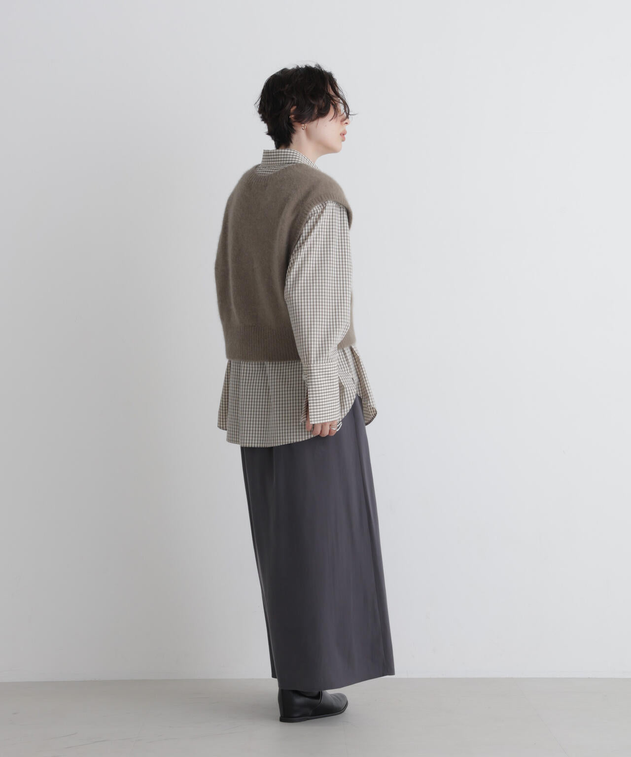 ウォッシャブルウールフォックスニットベスト