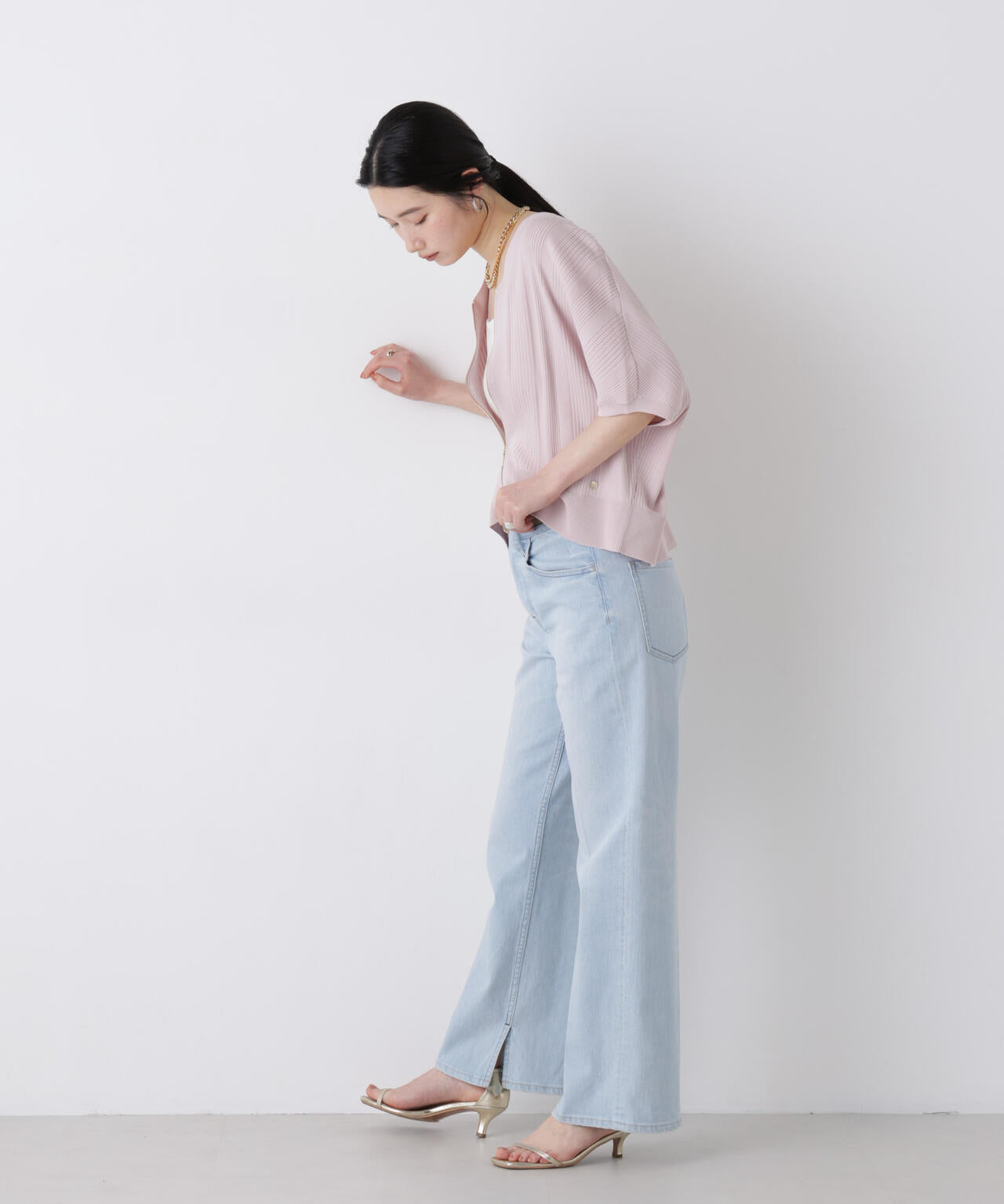 SUMMER VEIL KNIT ジップカーディガン
