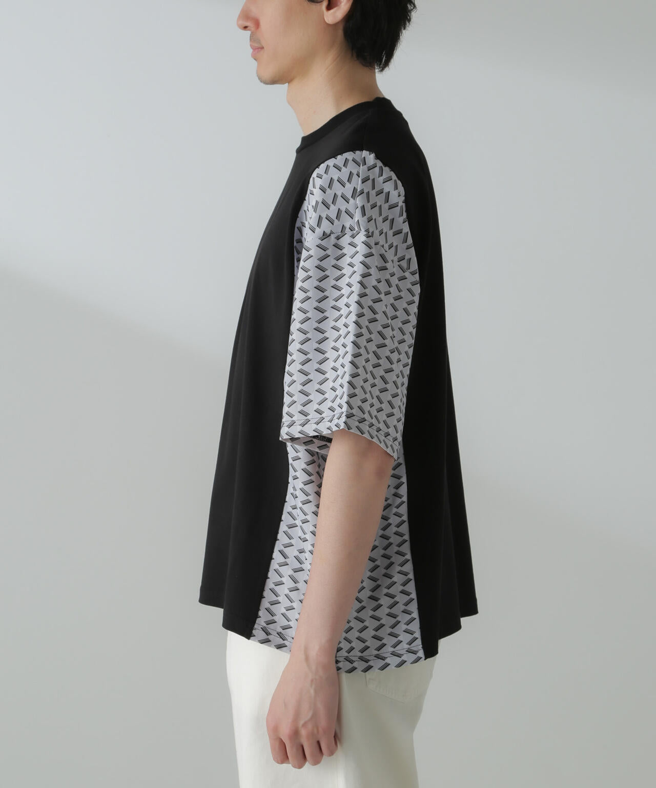 切り替えパターンTシャツ 半袖(セットアップ可)