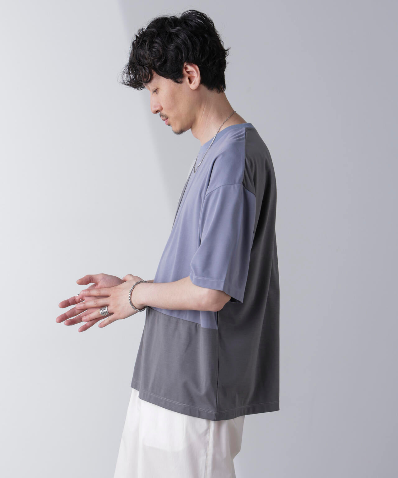 リラックス切り替えスムースTシャツ 半袖