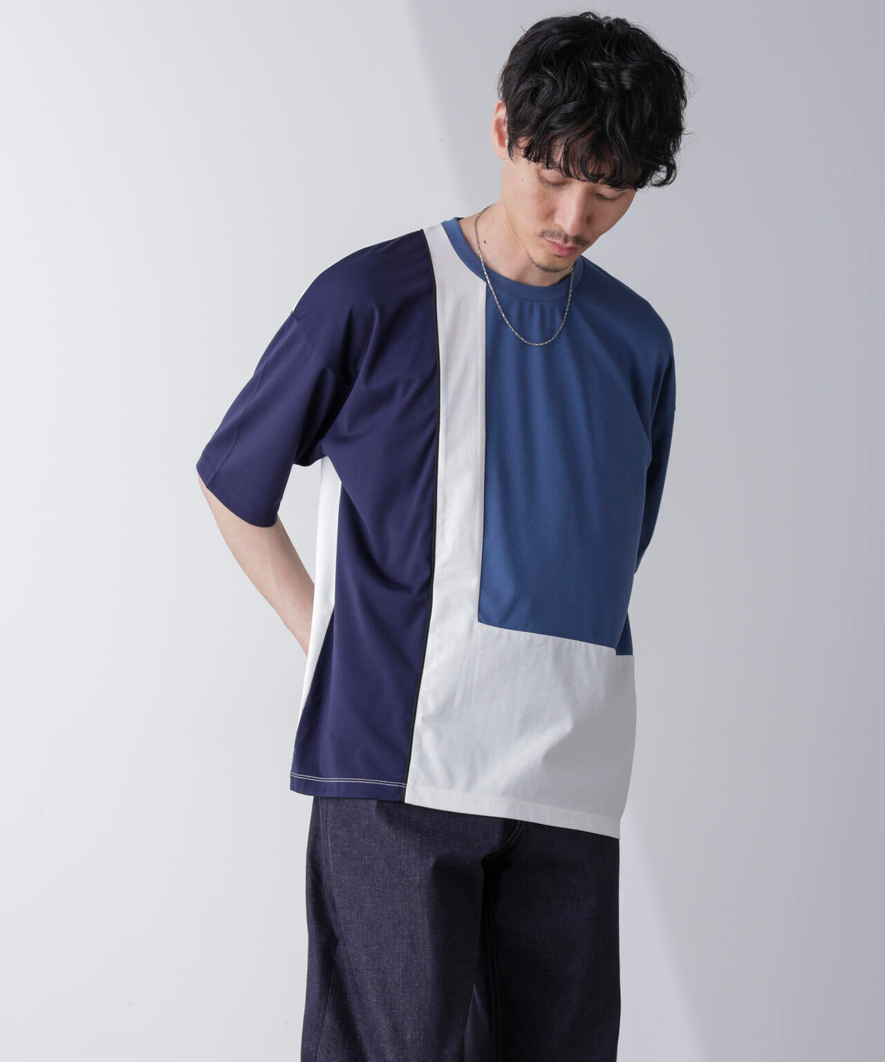 リラックス切り替えスムースTシャツ 半袖