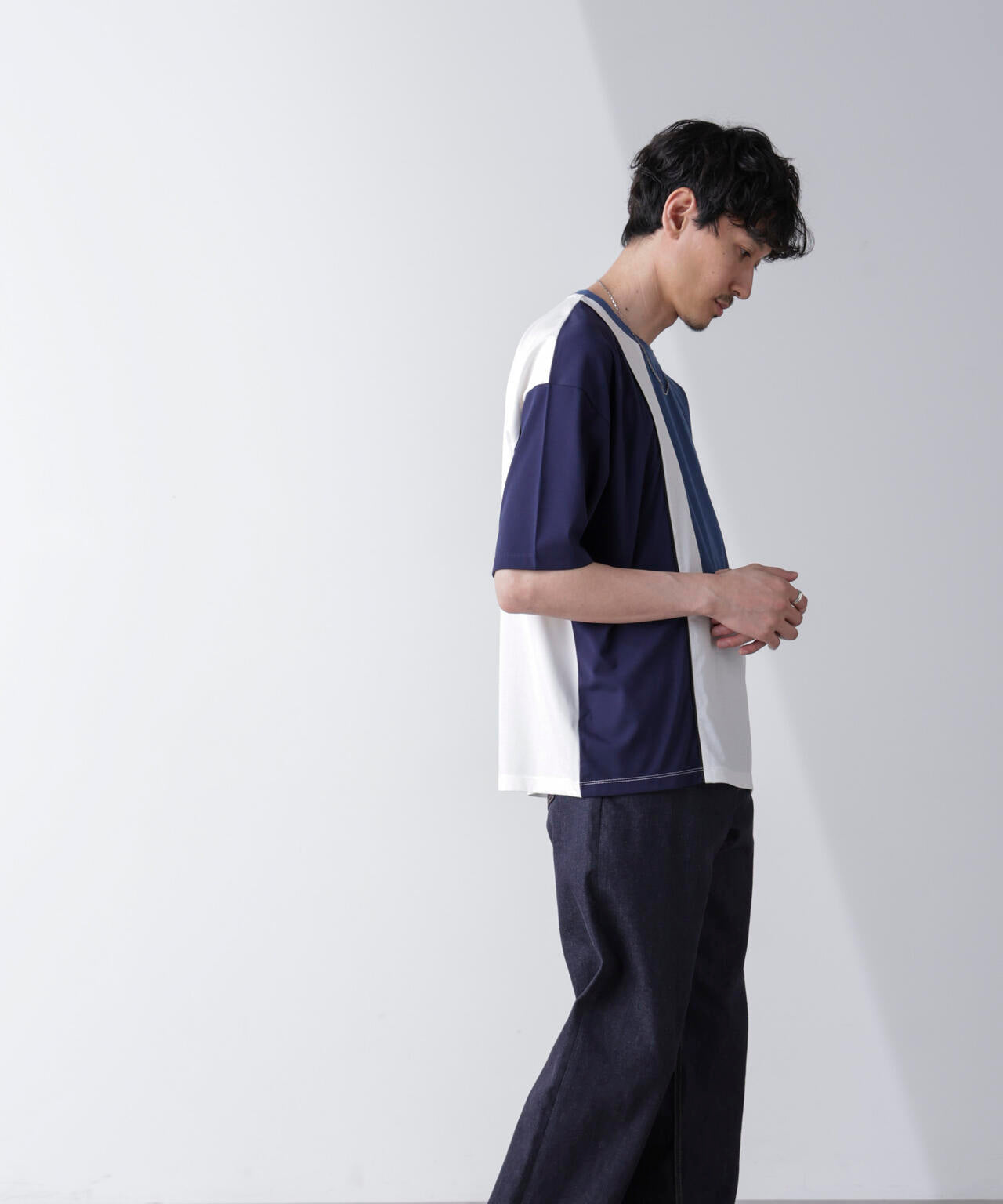 リラックス切り替えスムースTシャツ 半袖
