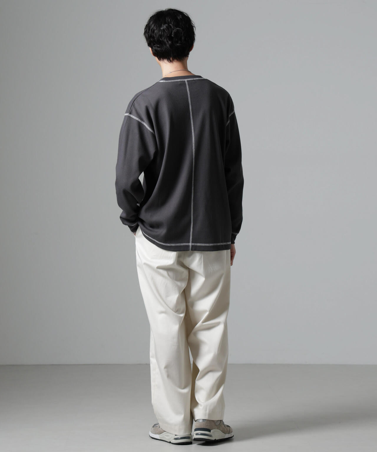 ステッチワッフルTシャツ 長袖