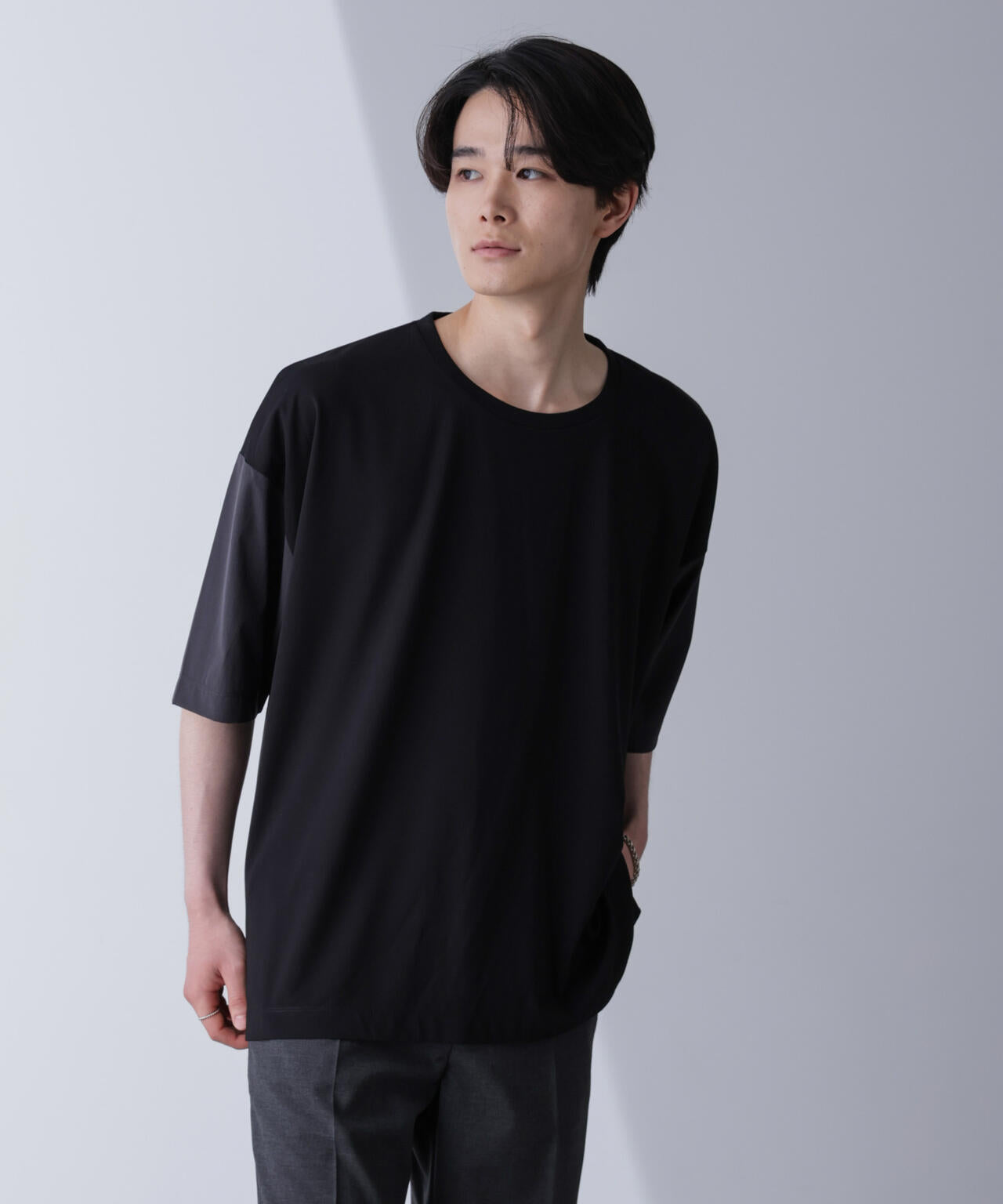 袖切り替えビッグTシャツ 半袖