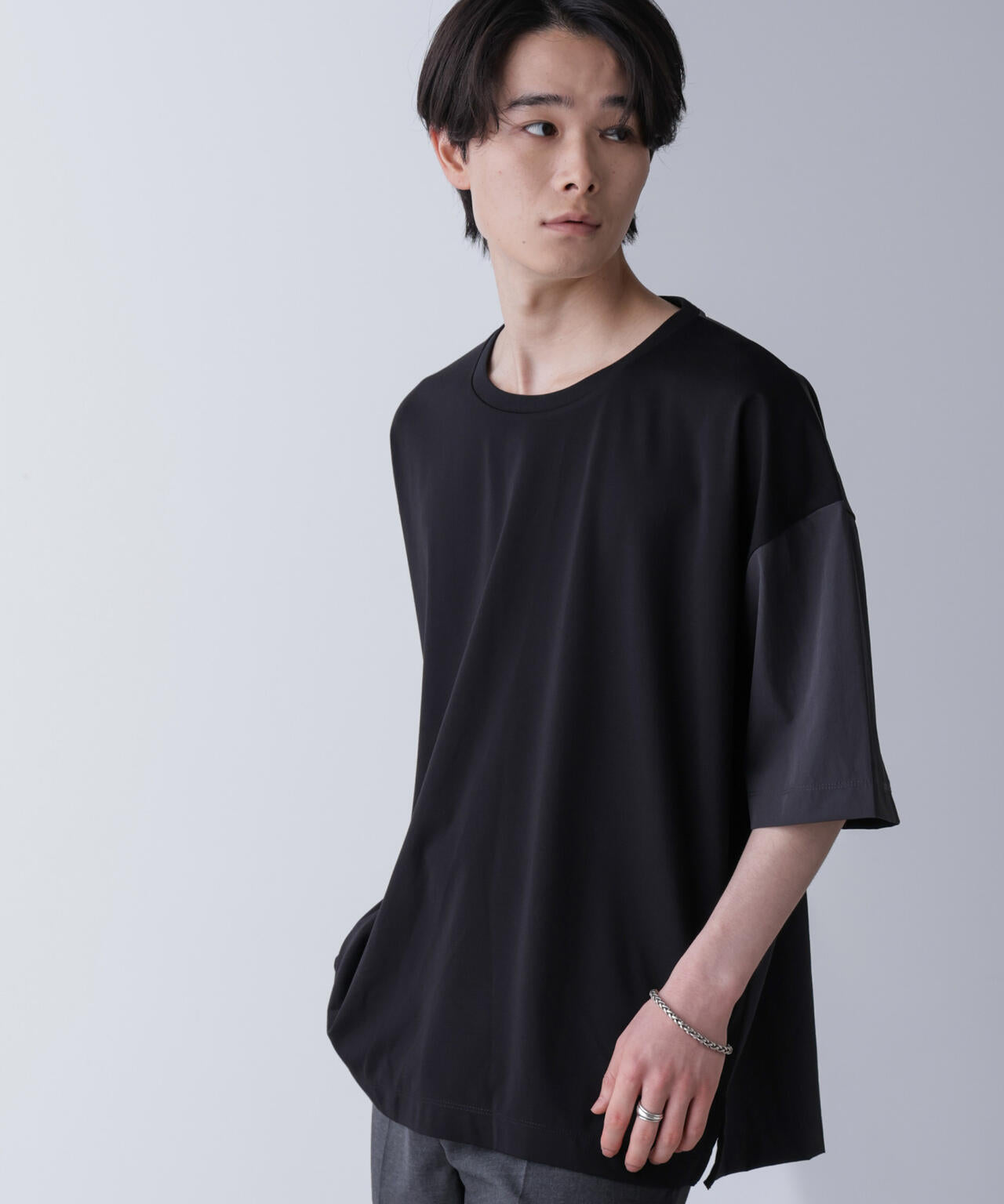 袖切り替えビッグTシャツ 半袖