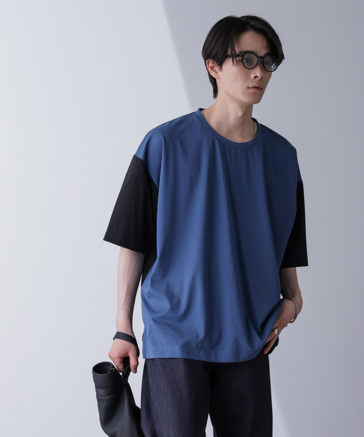 袖切り替えビッグTシャツ 半袖