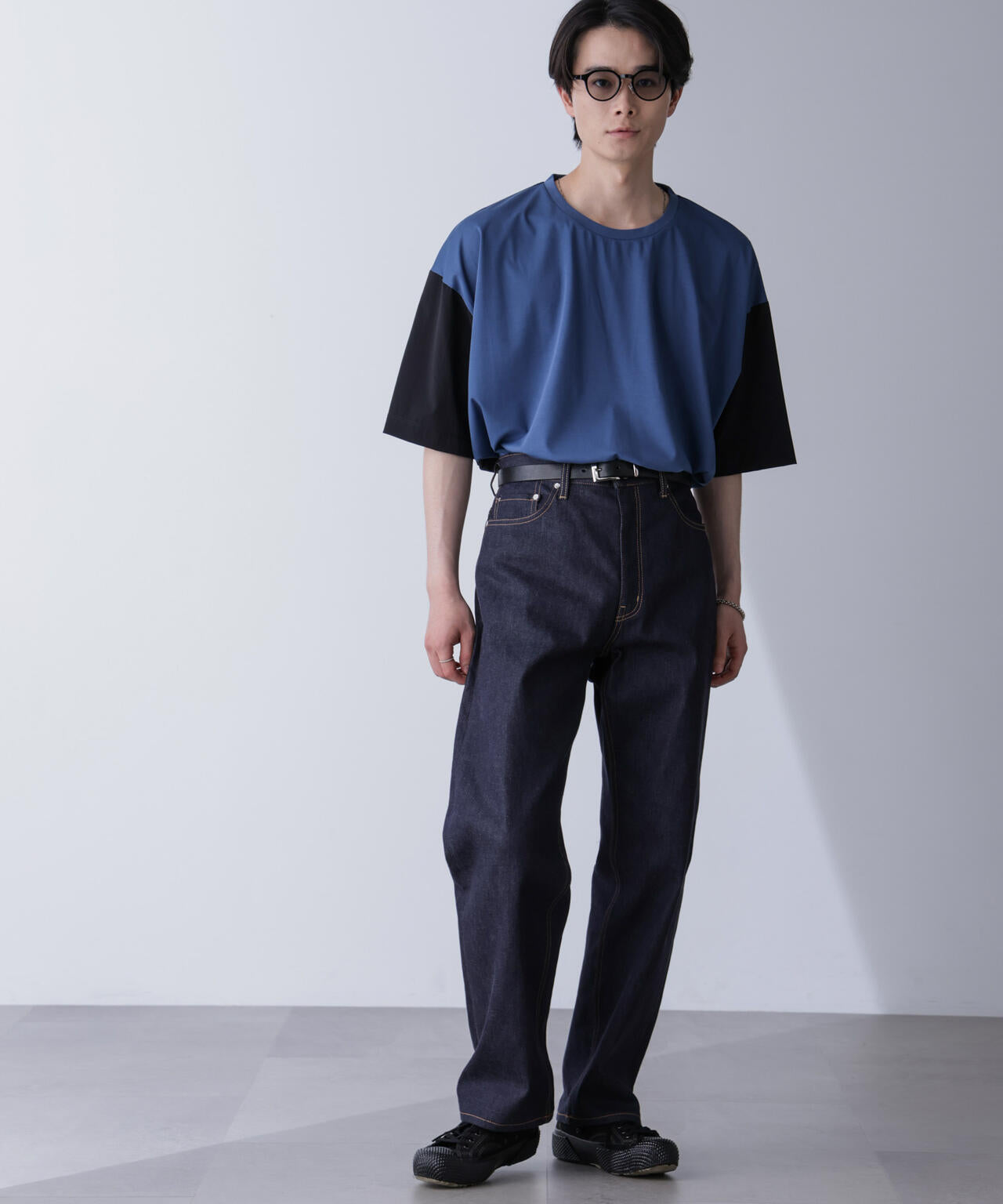 袖切り替えビッグTシャツ 半袖