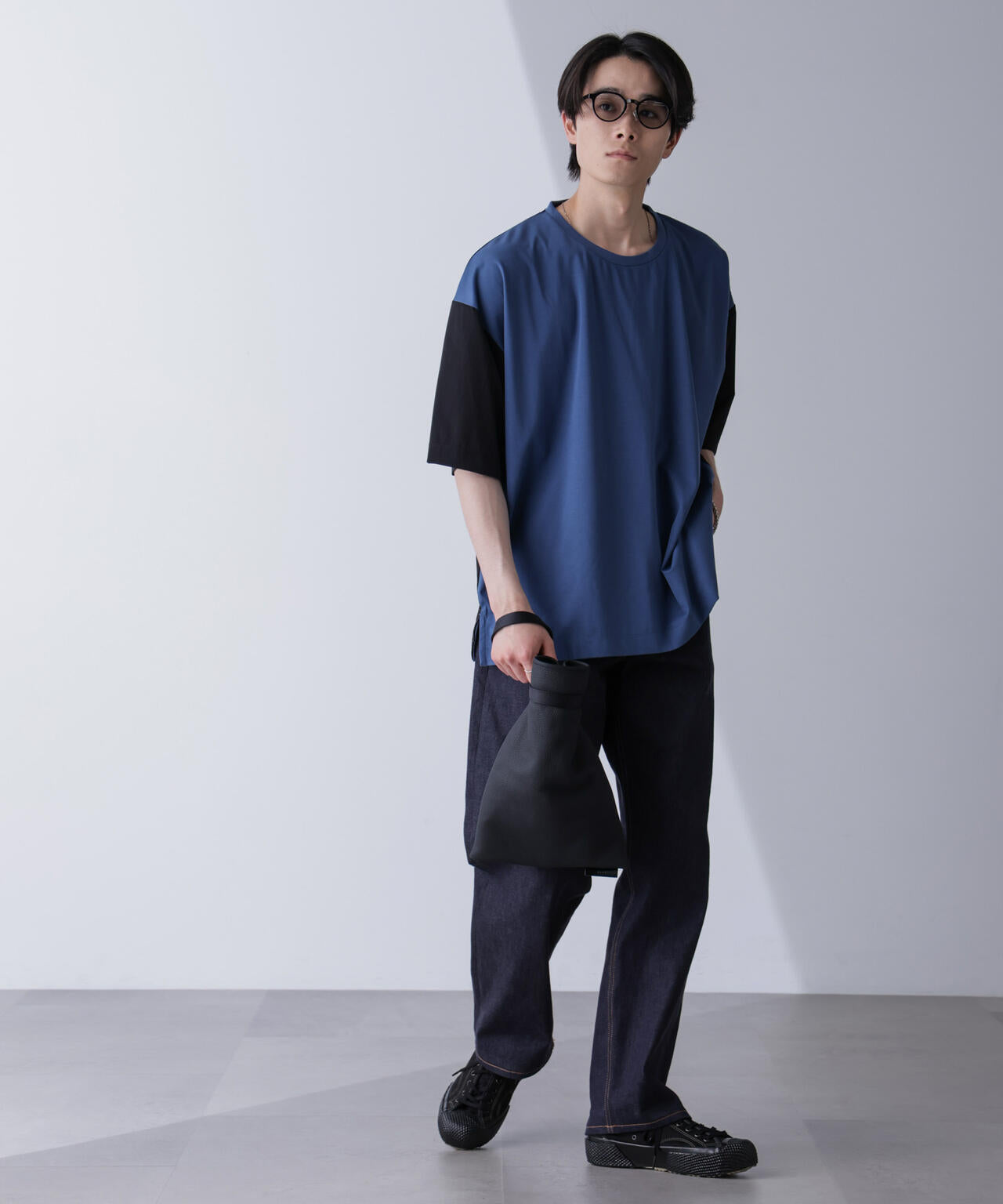 袖切り替えビッグTシャツ 半袖