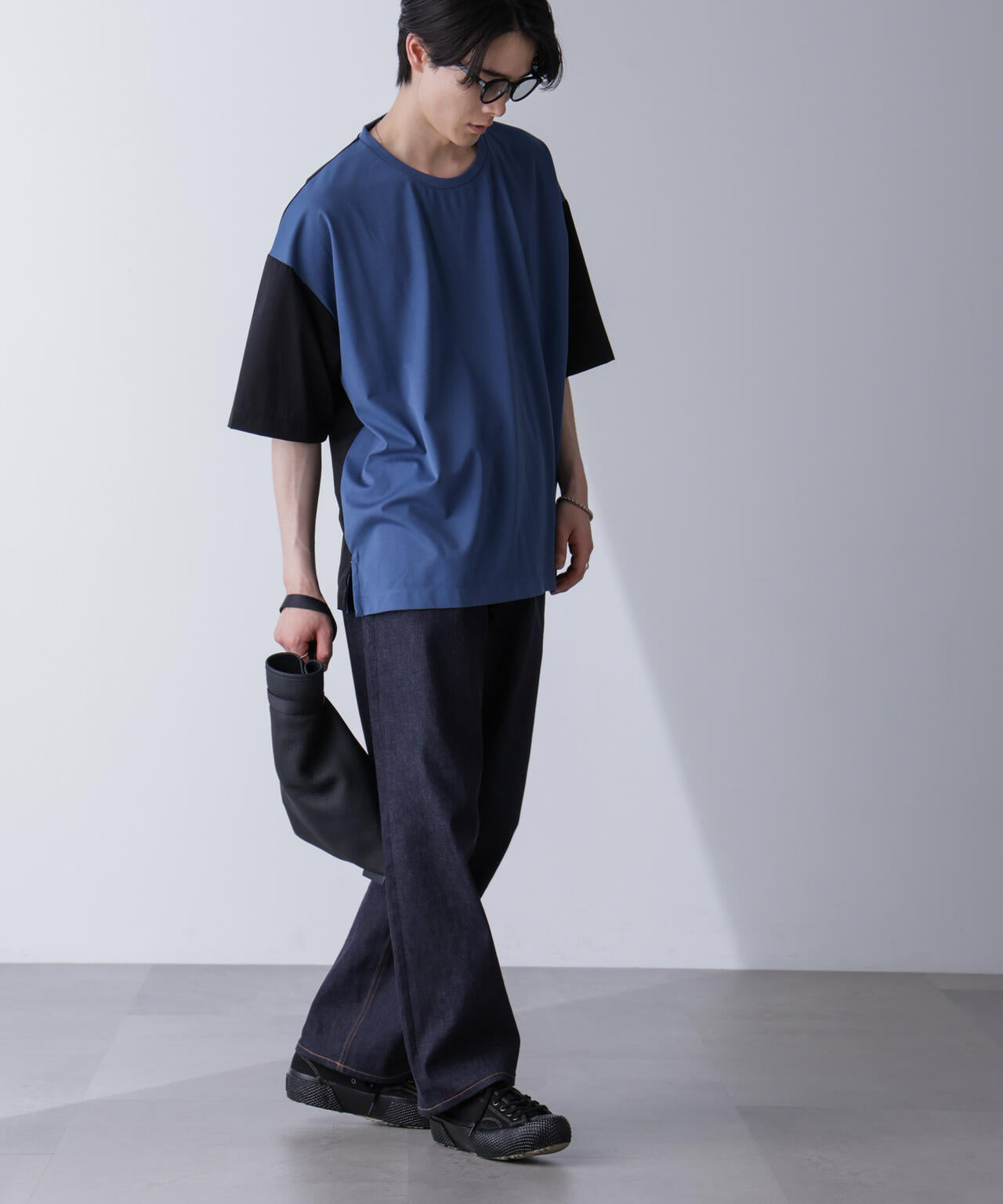 袖切り替えビッグTシャツ 半袖