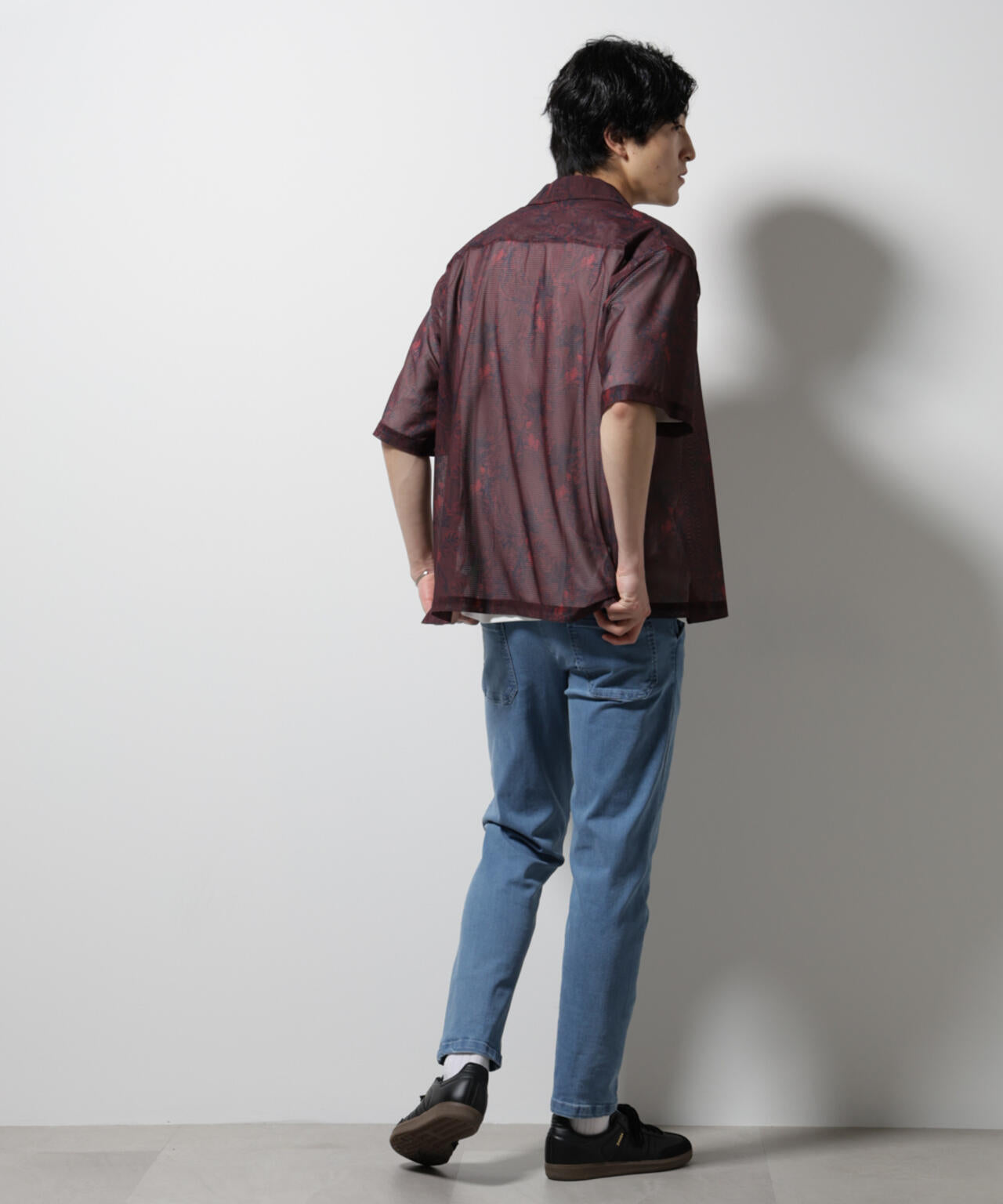 NORMANBROS別注 メッシュプリントシャツ 半袖