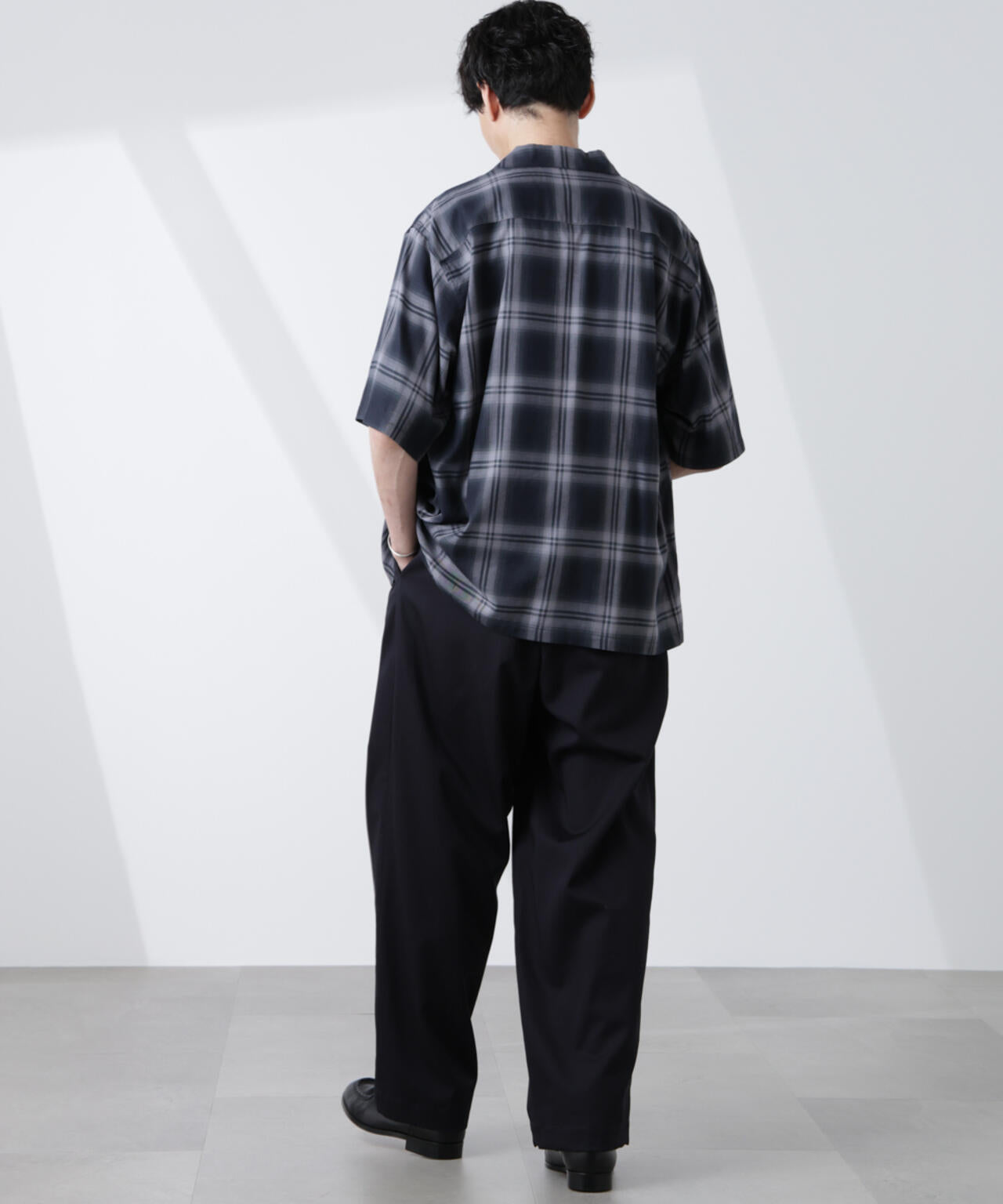 オリジナルパターンオンブレーシャツ 半袖