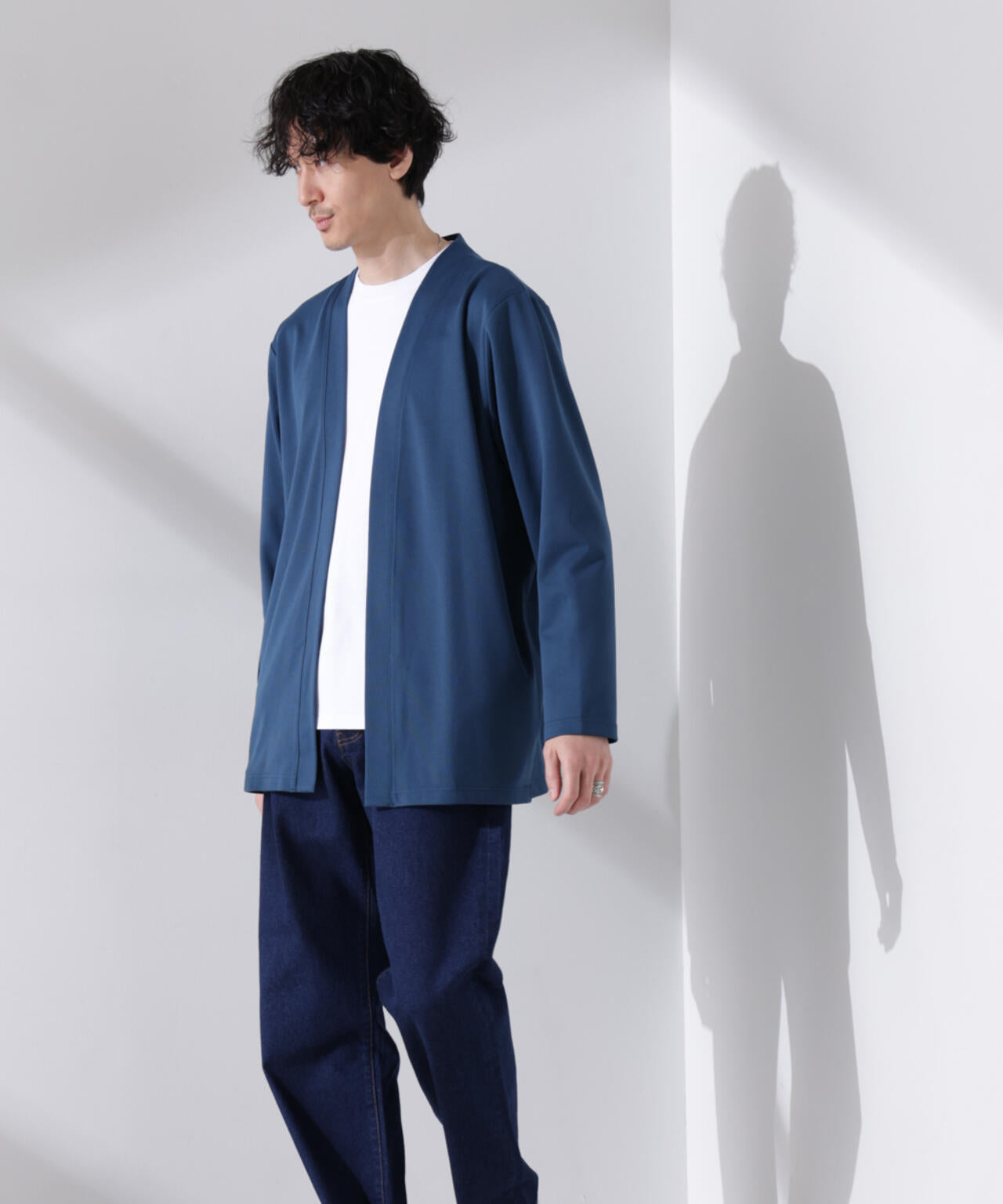 ダブルジャージー着流しカーディガン