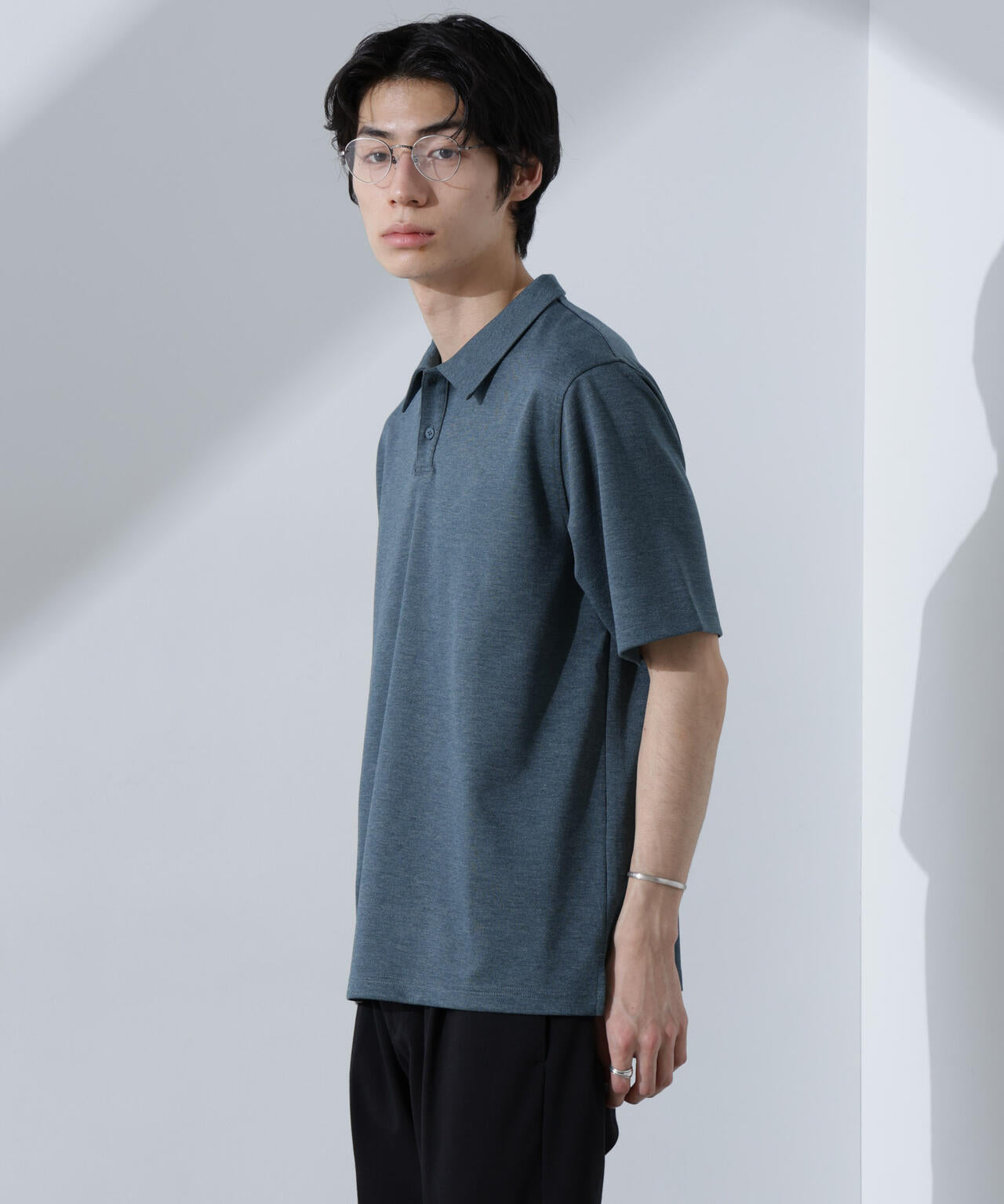 Pe/Ry鹿の子ポロシャツ 半袖
