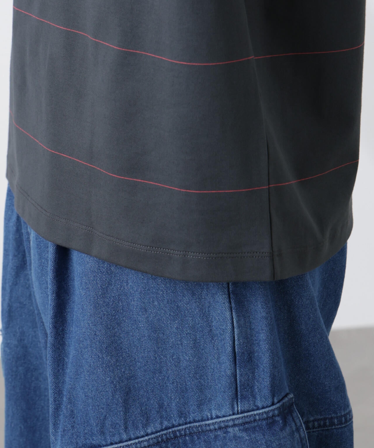 パネルボーダーTシャツ 半袖