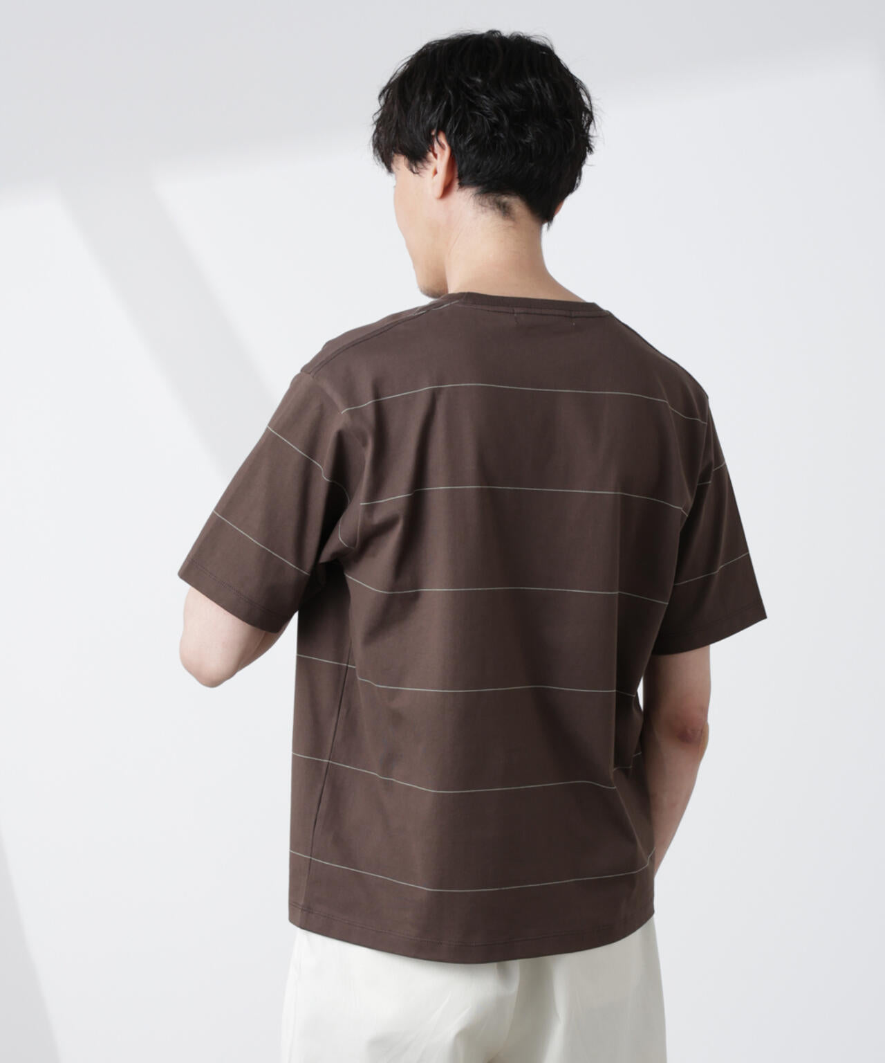 パネルボーダーTシャツ 半袖