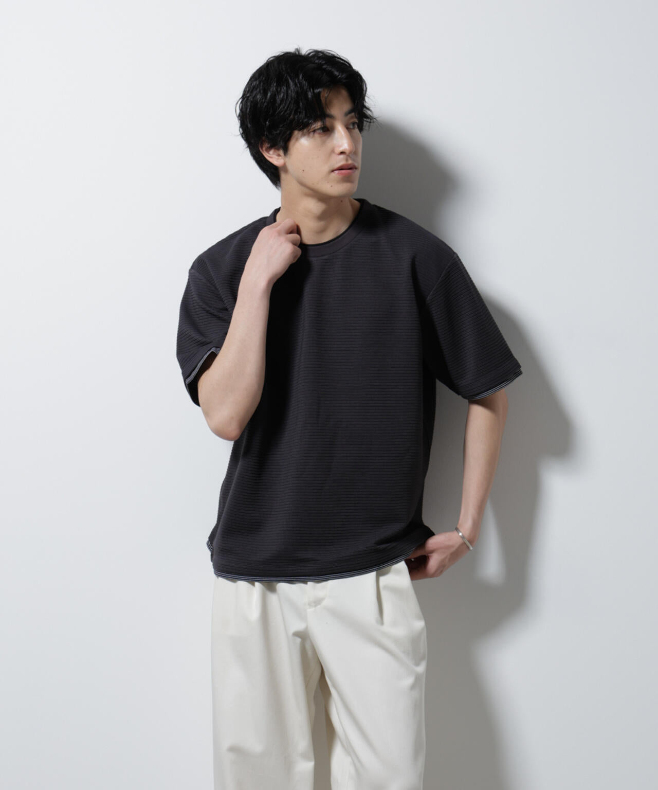 ガーターフェイクレイヤードTシャツ 半袖