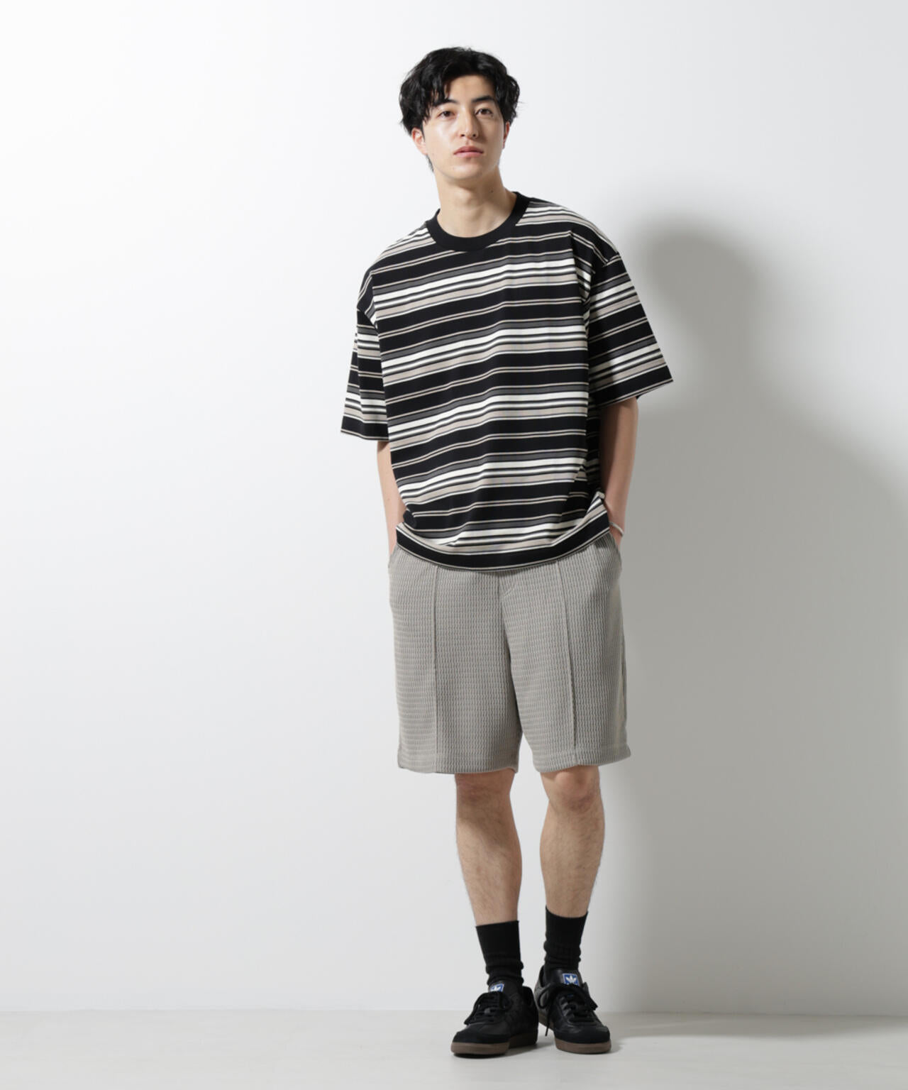マルチボーダーリラックスTシャツ 半袖