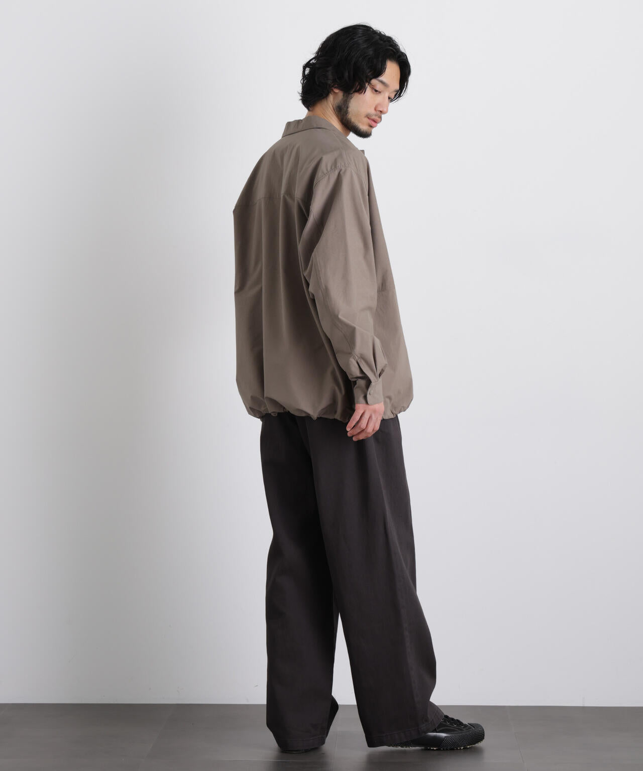 ストレッチワイドシャツブルゾン