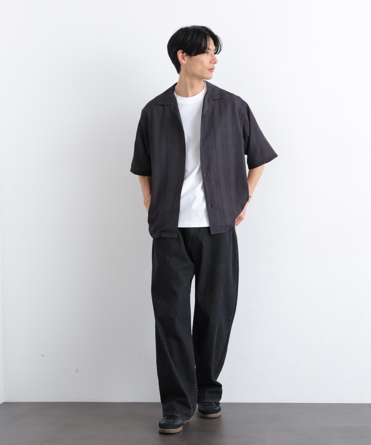 デザインストライプシャツ 半袖