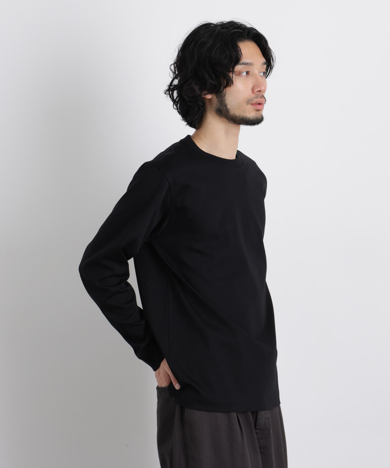 アンチスメルクルーネックTシャツ 長袖