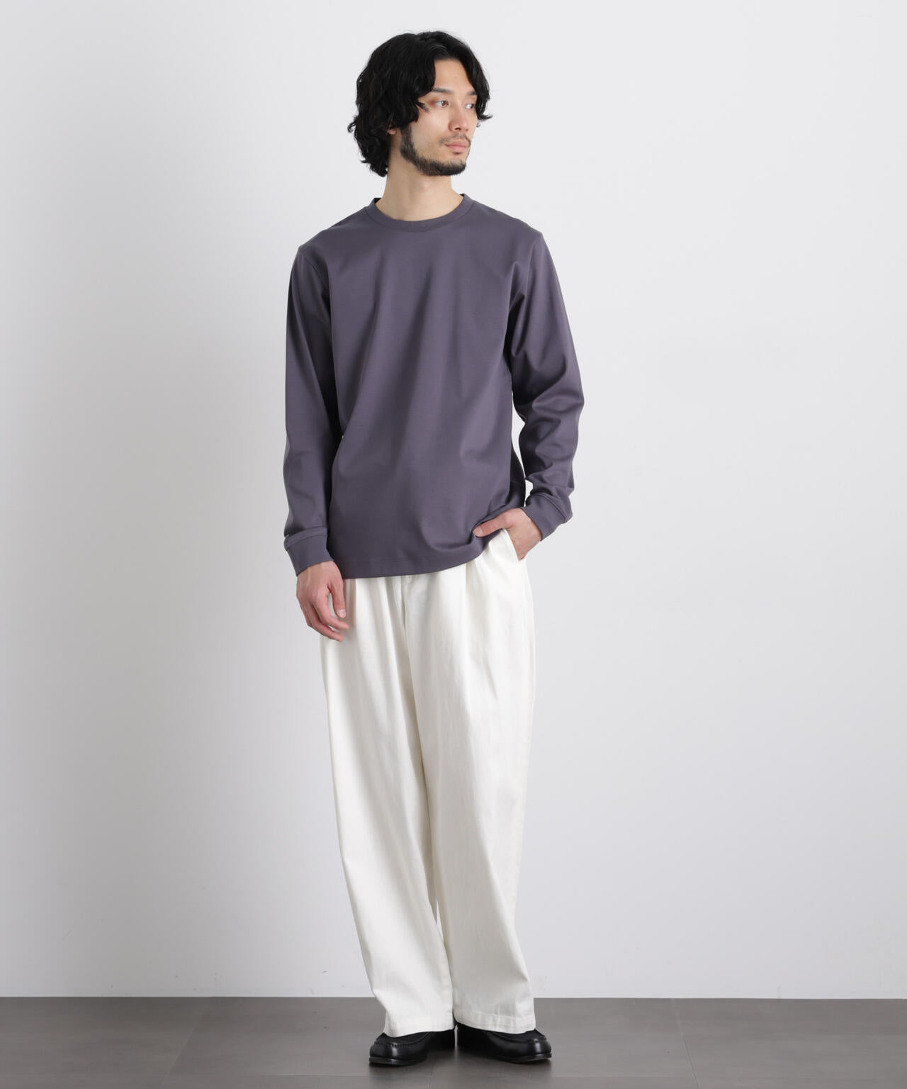 アンチスメルクルーネックTシャツ 長袖
